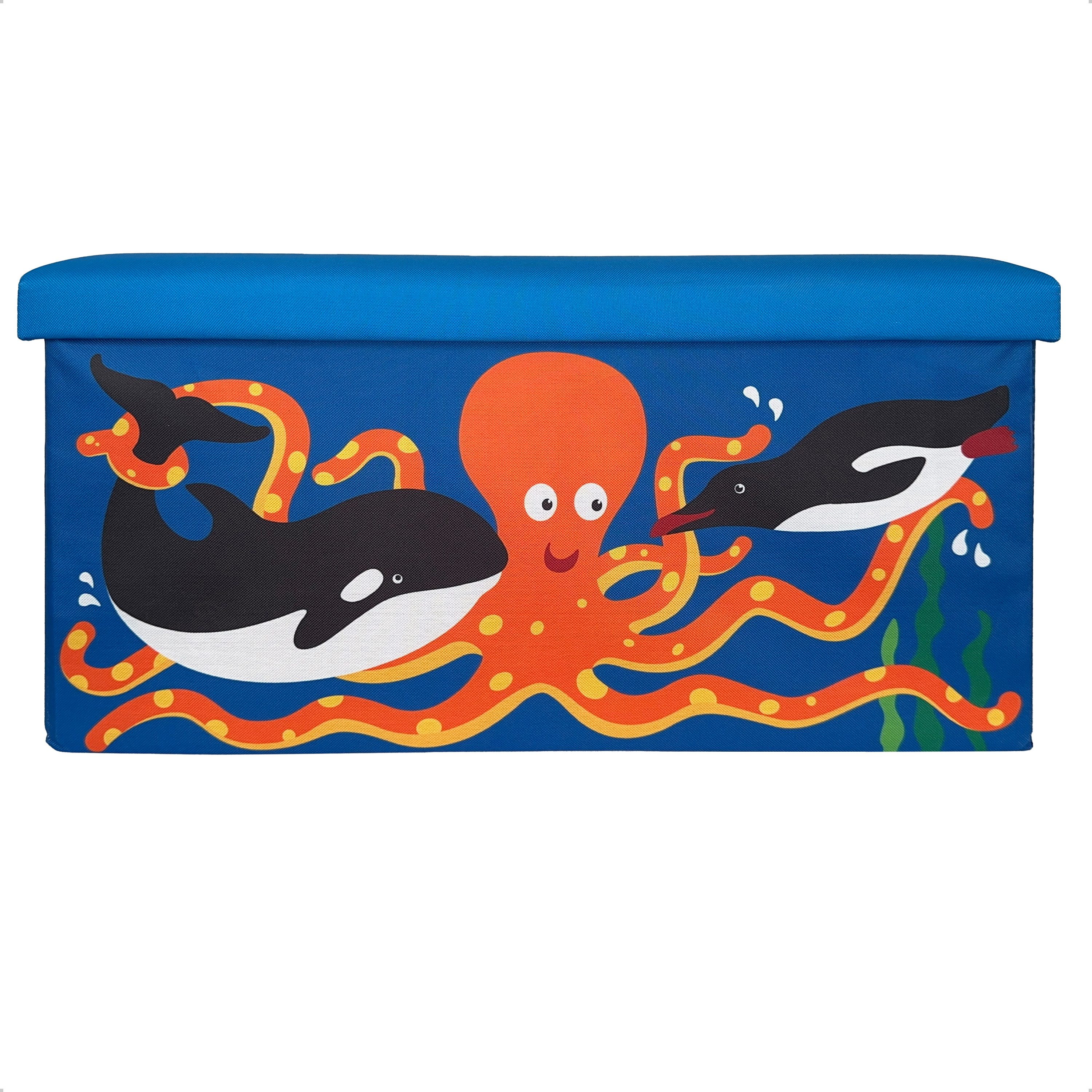 WIESEN.design Spielzeugtruhe 54L, Spielzeugkiste mit Deckel, Kindersitzbank mit Stauraum (Spielzeugbox mit Deckel, Sitzbank Kinder, Spielzeugkiste Kinderzimmer, Spielzeug Aufbewahrung, Kinderbank, Spielzeugaufbewahrung Kinderzimmer), belastbar bis 150kg, gratis Versand