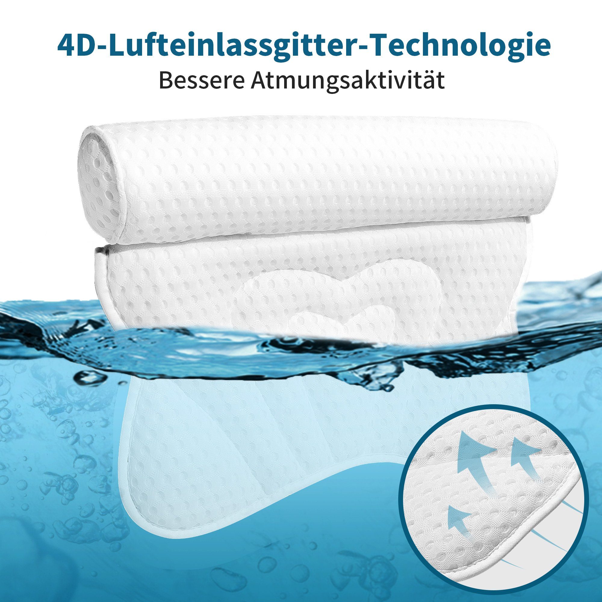 Badekissen AdelDream Mesh, Nackenstützkissen Badewannen Badekissen, aus Kissen