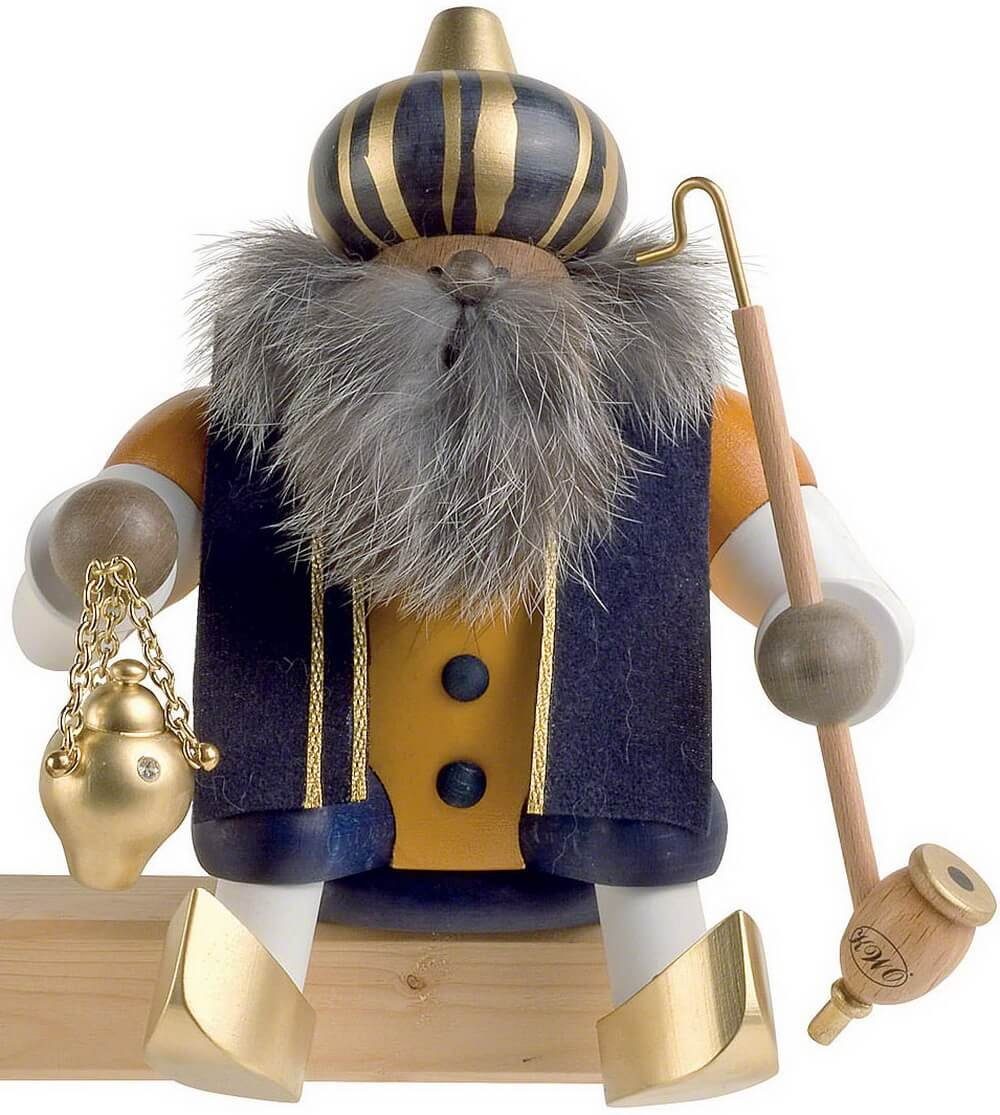 KWO Kunstgewerbe Werkstätten Räuchermännchen Räuchermännchen Kantenhocker Melchior, 18 cm von KWO, Räuchermännchen, Kantenhocker, Melchior