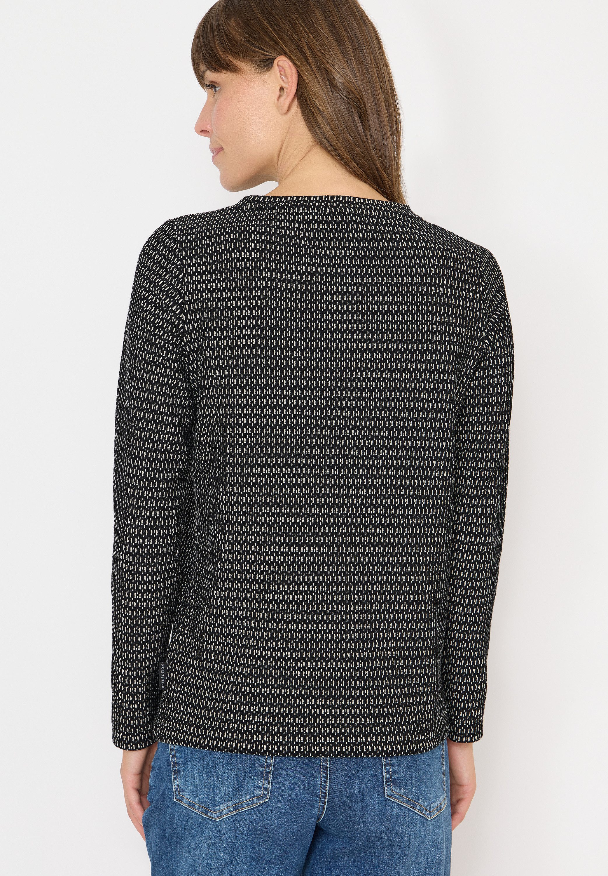 CECIL Langarmshirt Feines Strukturmuster und Two-Tone-Optik günstig online kaufen