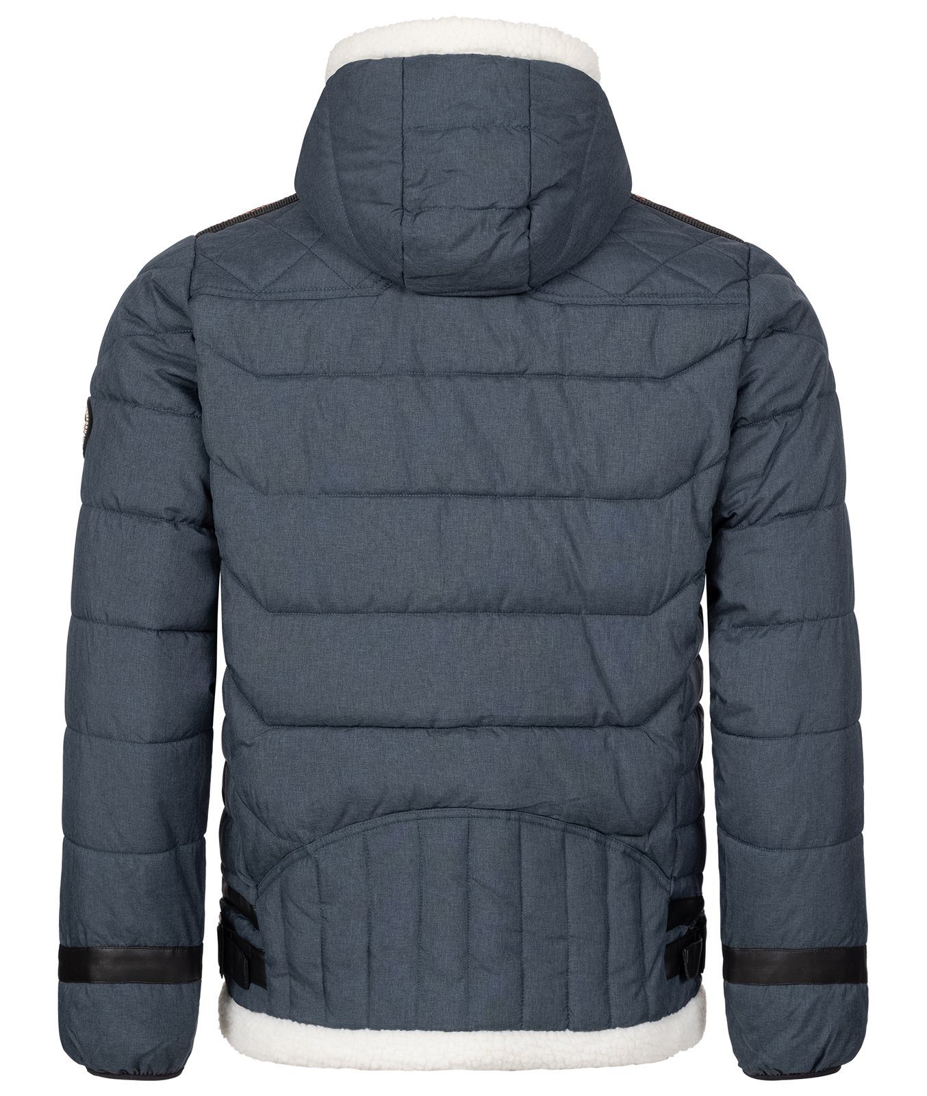 Winterjacke Herren Winterjacke Norway Teddyfell-Kapuze Geo Navy