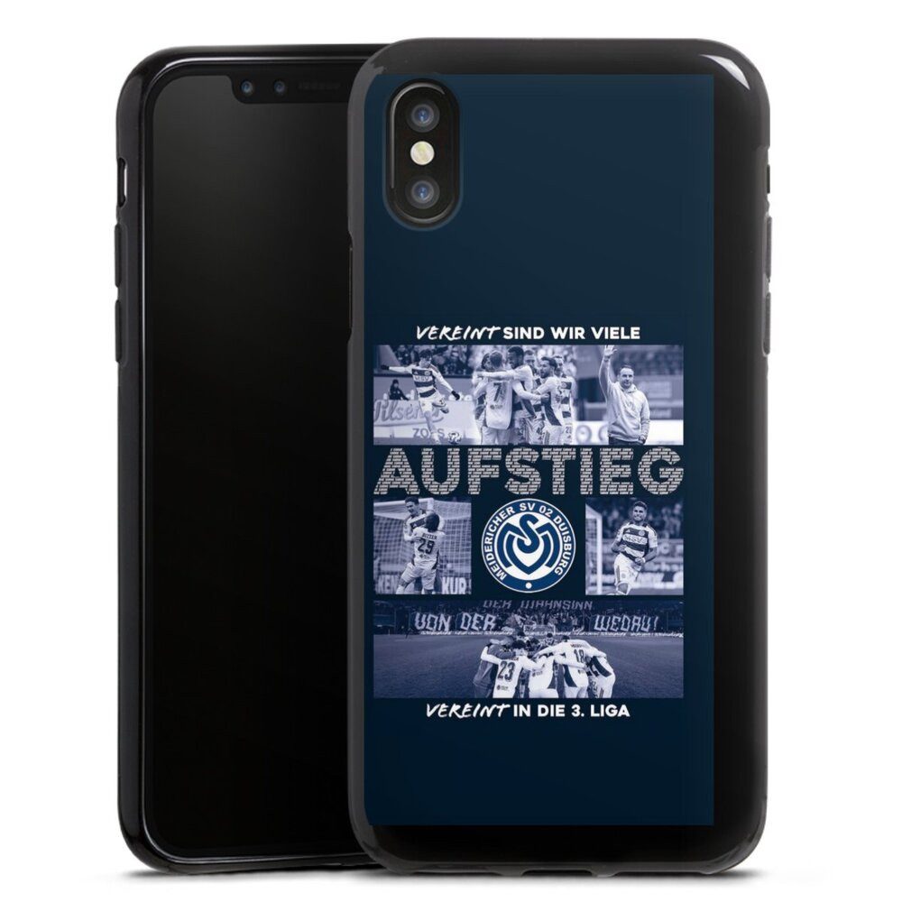 DeinDesign Handyhülle MSV Duisburg Aufstieg Offizielles Lizenzprodukt, Apple iPhone Xs Silikon Hülle Bumper Case Handy Schutzhülle