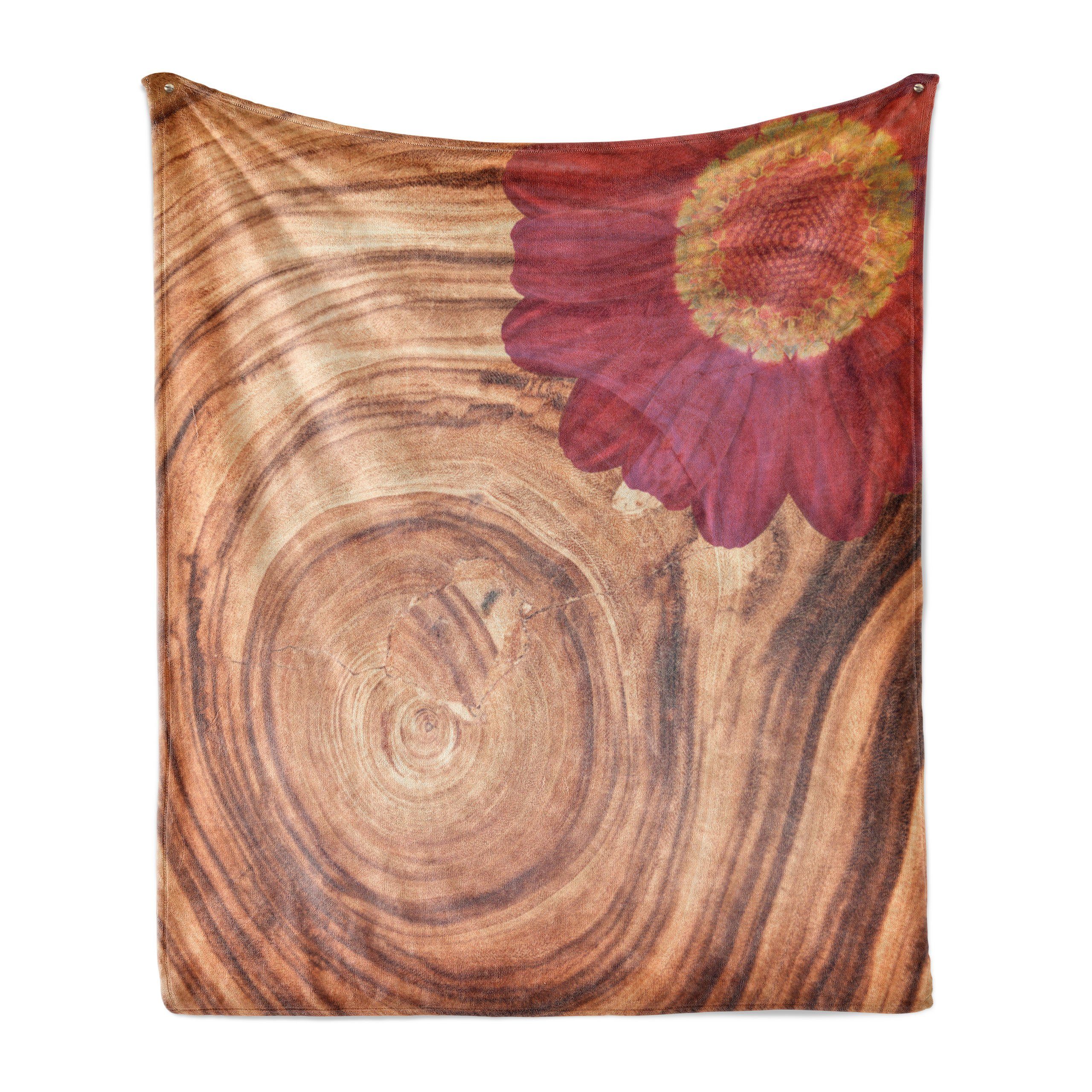 Wohndecke Gemütlicher Plüsch für den Innen- und Außenbereich, Abakuhaus, Rustikal Holzbaum des Lebens