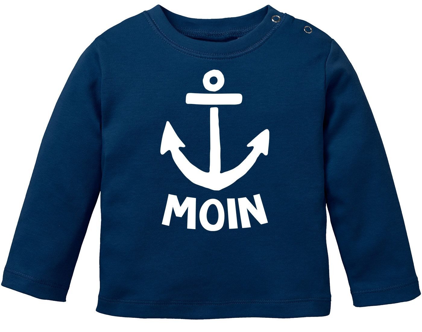 MoonWorks Body Baby Langarmshirt lustig Moin Anker Grafik Print Maritim Nordisch