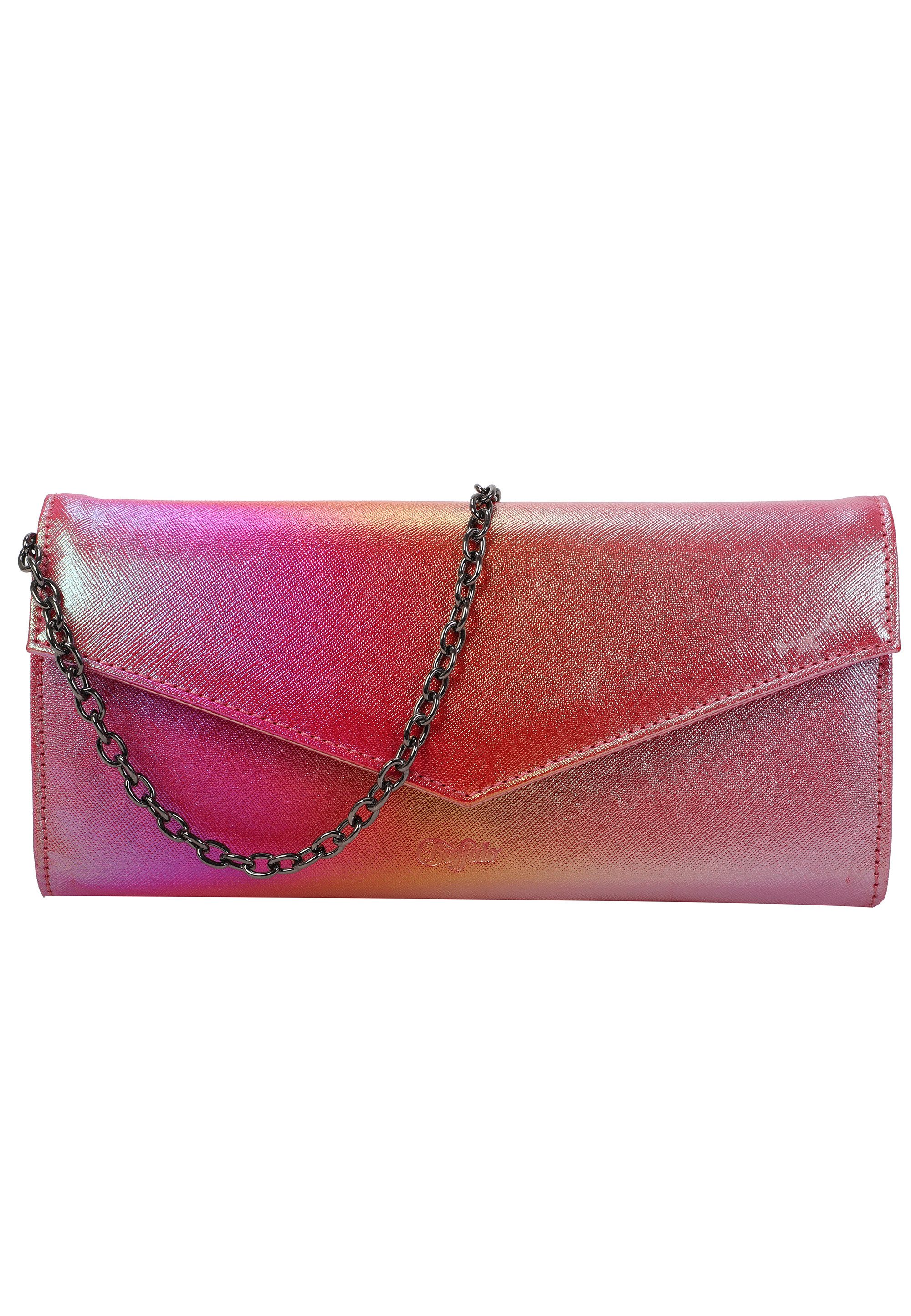 Buffalo Clutch Secco Rainbow, mit stylischem Ketten-Schulterriemen