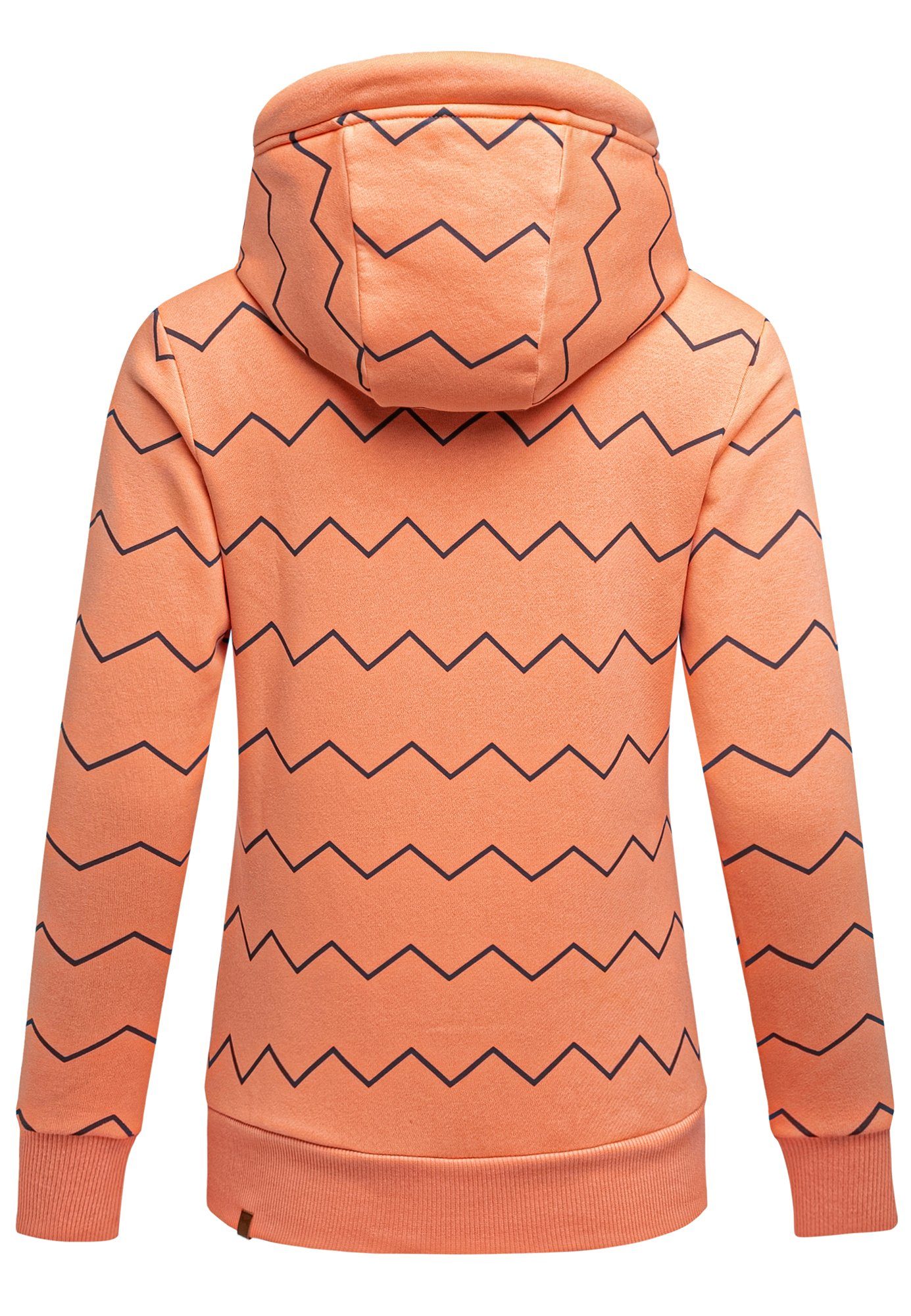 REPUBLIX Kapuzenpullover JULIET Damen Kapuzenpullover Hoodie Sweatjacke Print Pullover Corall