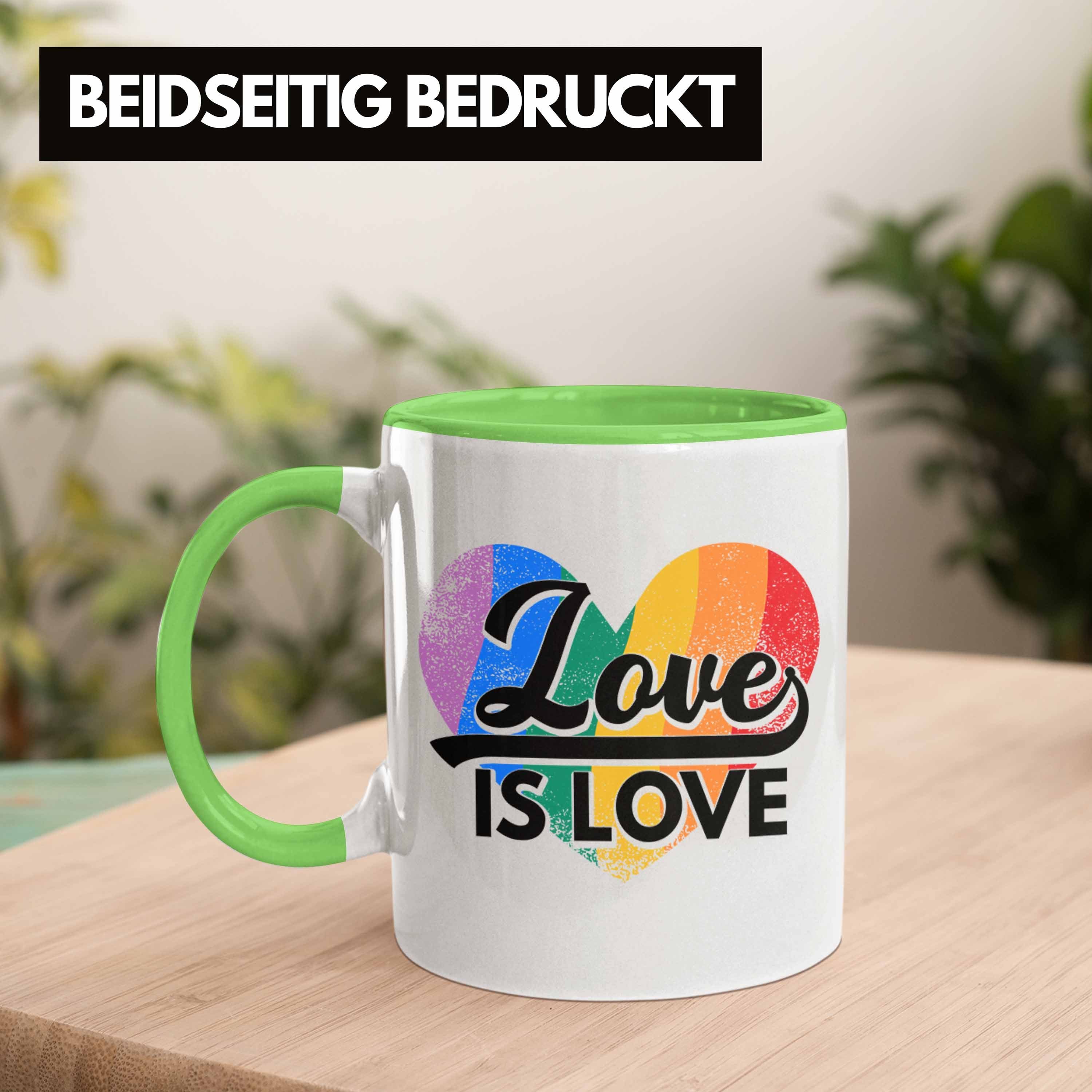 Regenbogen Is Lustige für Tasse Schwule Trendation LGBT Regenbogen Geschenk Transgender - Love Grün Grafik Tasse Lesben Trendation Love