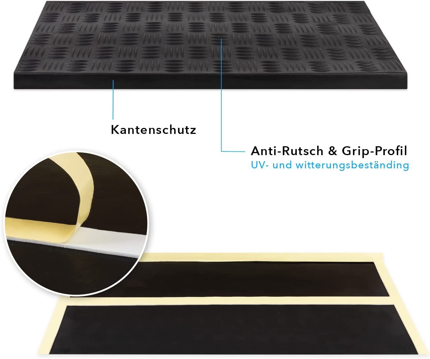 Karat Stufenmatte Stufenmatte aus Gummi, wetterfest & rutschhemmend