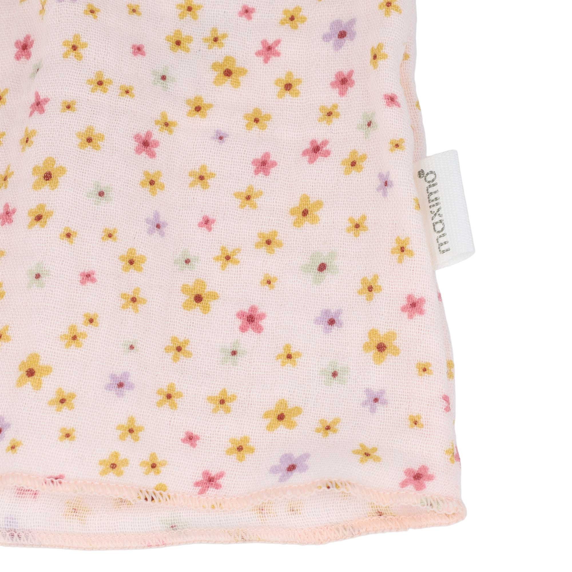 MAXIMO Shirttop (1-tlg) rosa, Blümchen, Musselin, Holzknöpfe, Baby Girl