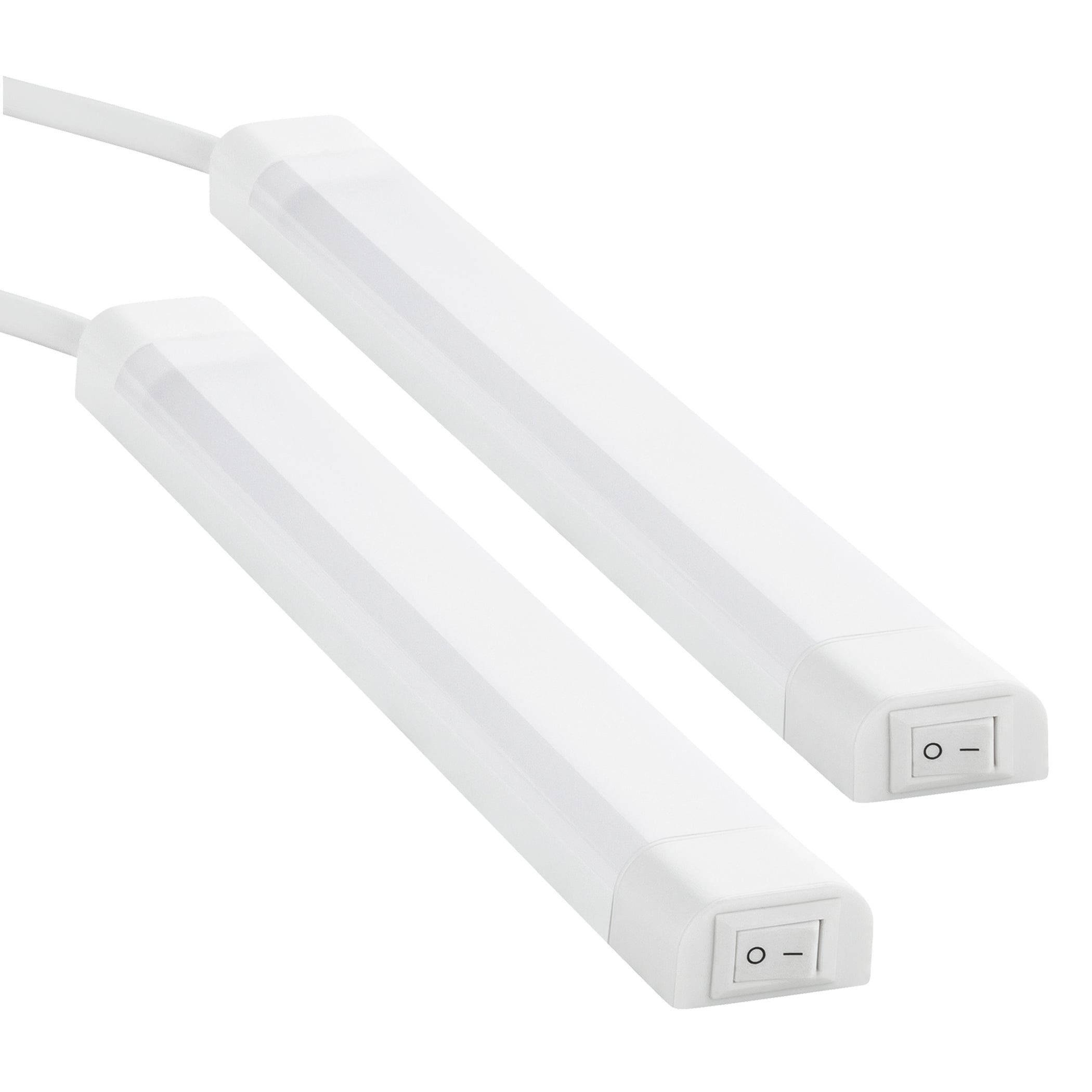 SEBSON Aufbauleuchte LED ein neutralweiß, 4000K 4W, Unterbauleuchte neutralweißes 300lm, Lichtleiste Stecker hat & LED Schalter, klares mit Diese 30cm