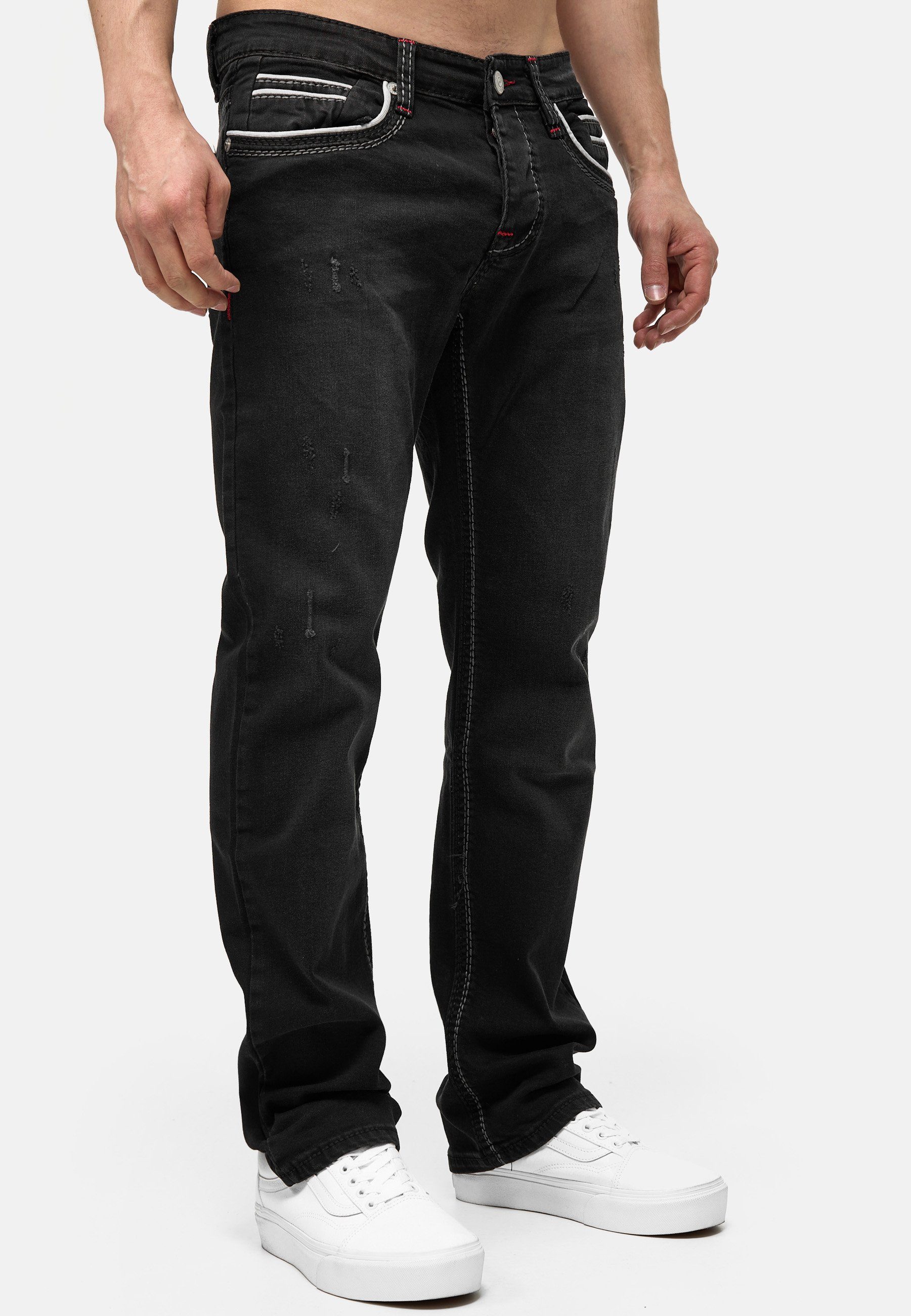 Code47 Regular-fit-Jeans Schwarz Jeans 3337 Herren Code47 Modell