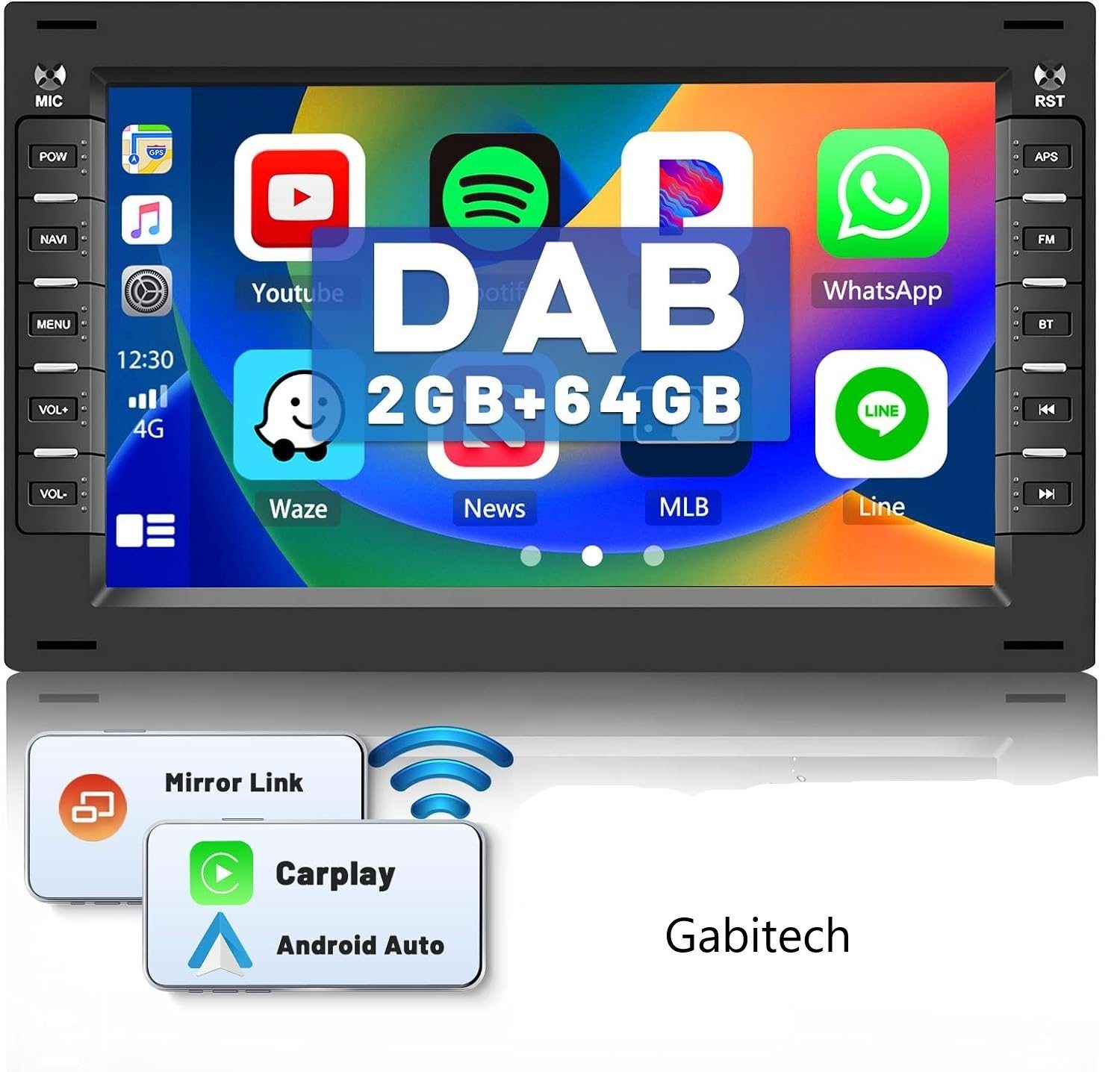 GABITECH Android 13 Autoradio für VW BORA POLO SHARAN T5 MULTIVANT GPS Navi Autoradio
