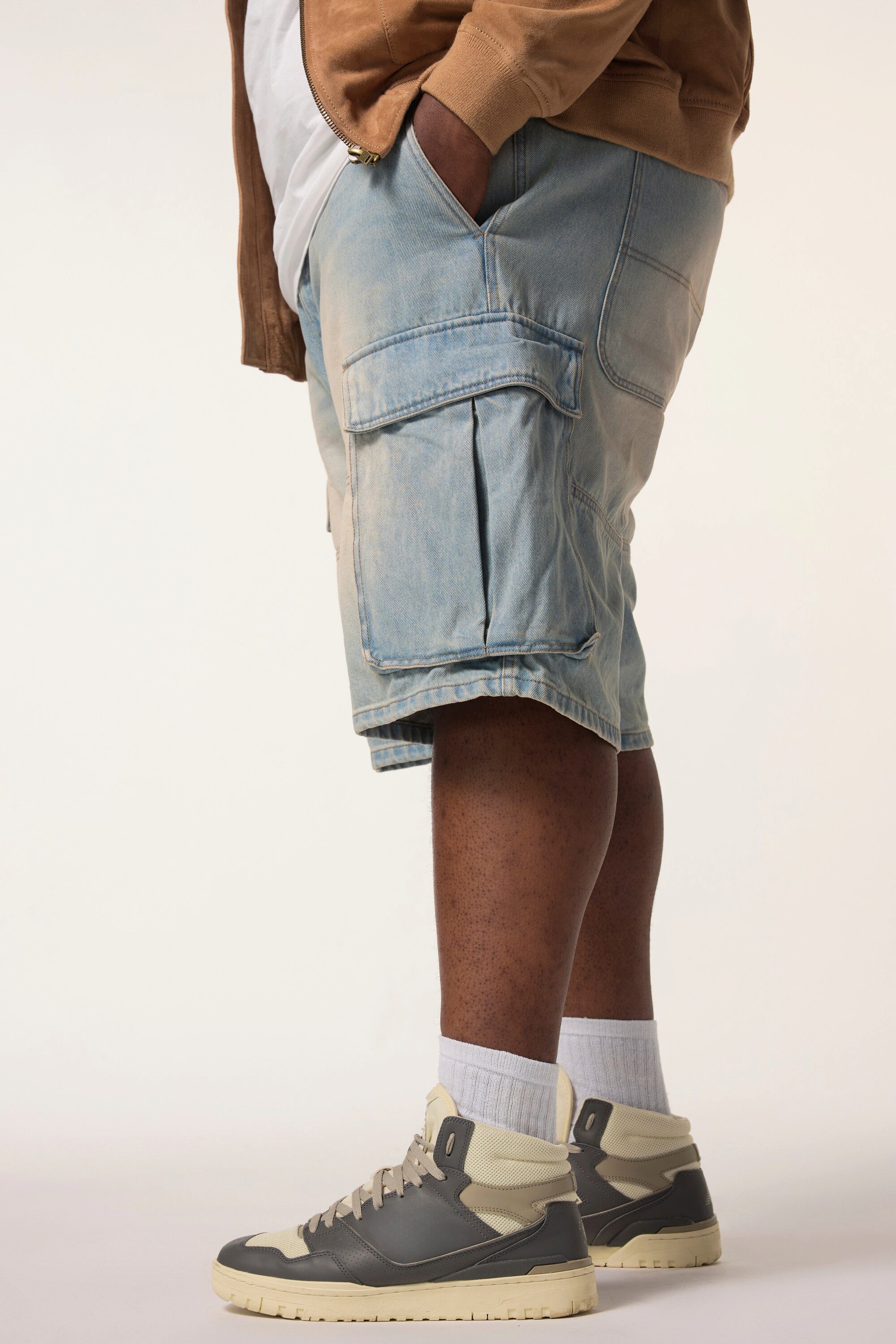 STHUGE Bermudas Jeans-Bermuda Baggy Fit Cargotaschen – Bild 4 von 5