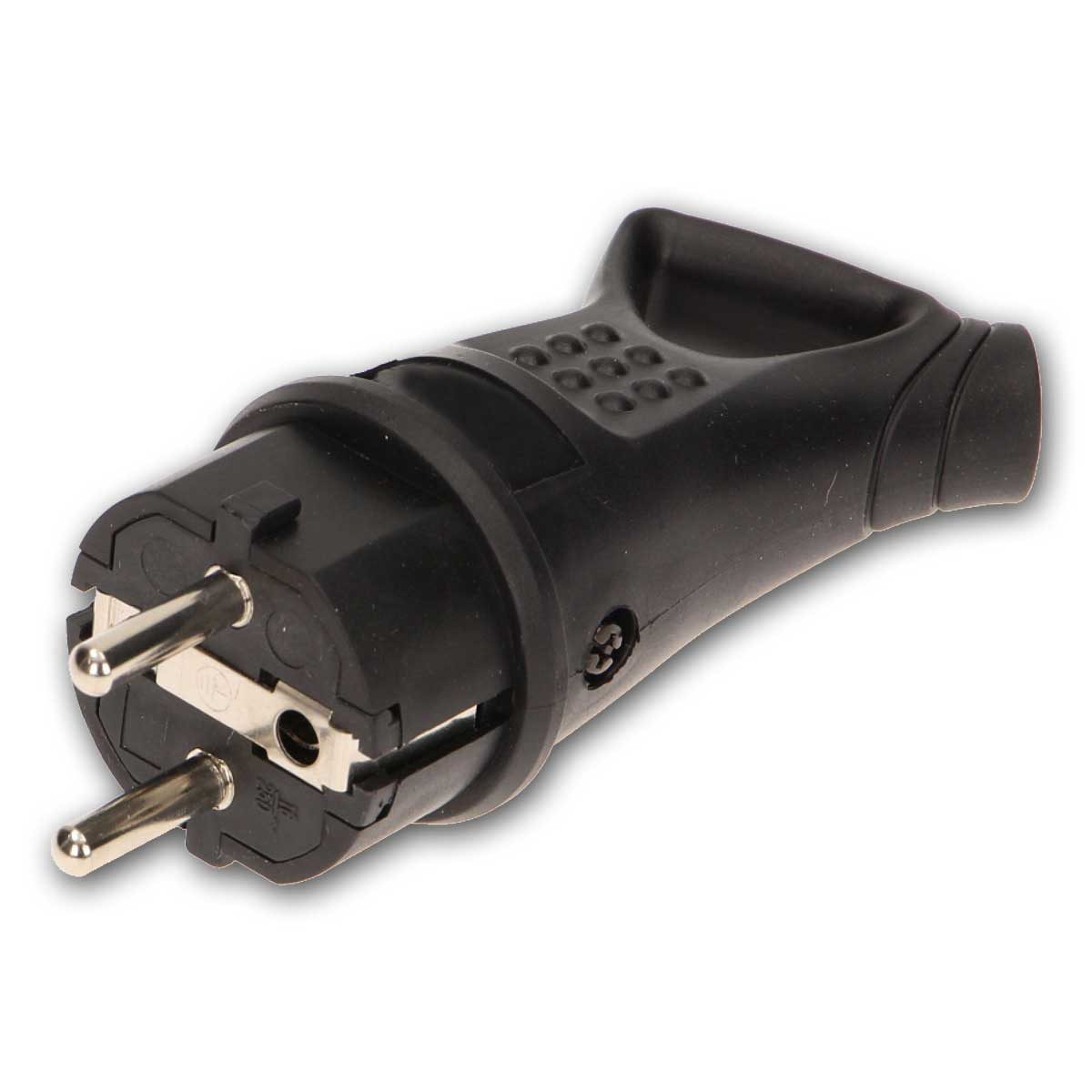 world-trading-net Schuko-Stecker Gummi-Stecker Schutzkon. 16A, IP44, Handgriff 2P+Z