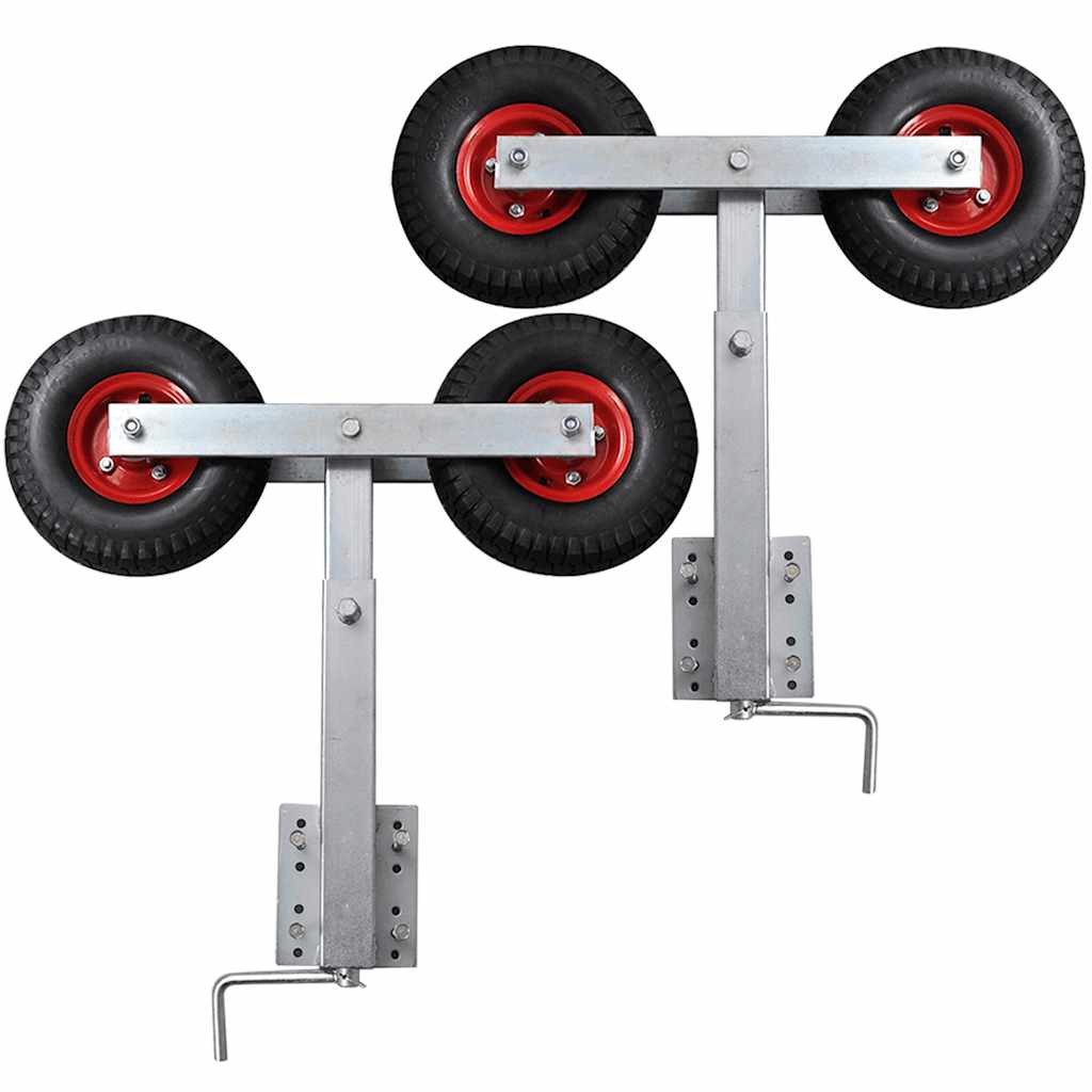 vidaXL Anhänger Bootstrailer-Stützen Doppelrad 2er-Set 59-84 cm