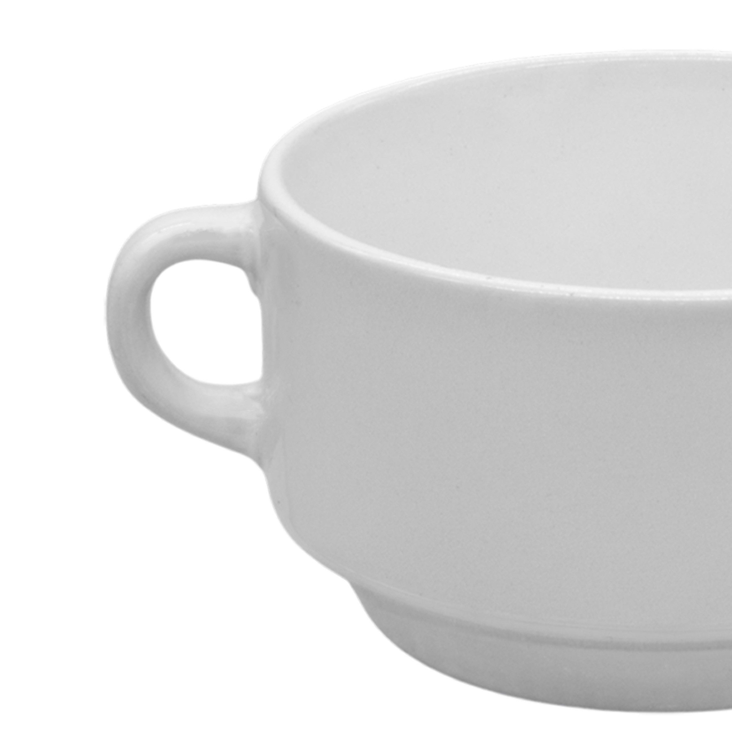 Spetebo Geschirr-Set Feinkeramik Suppentasse 200 ml weiß mit Henkel - 6er Set (1-tlg), 6 Personen, Feinkeramik, Lebensmittelecht und Spülmaschinenfest – Bild 5 von 5