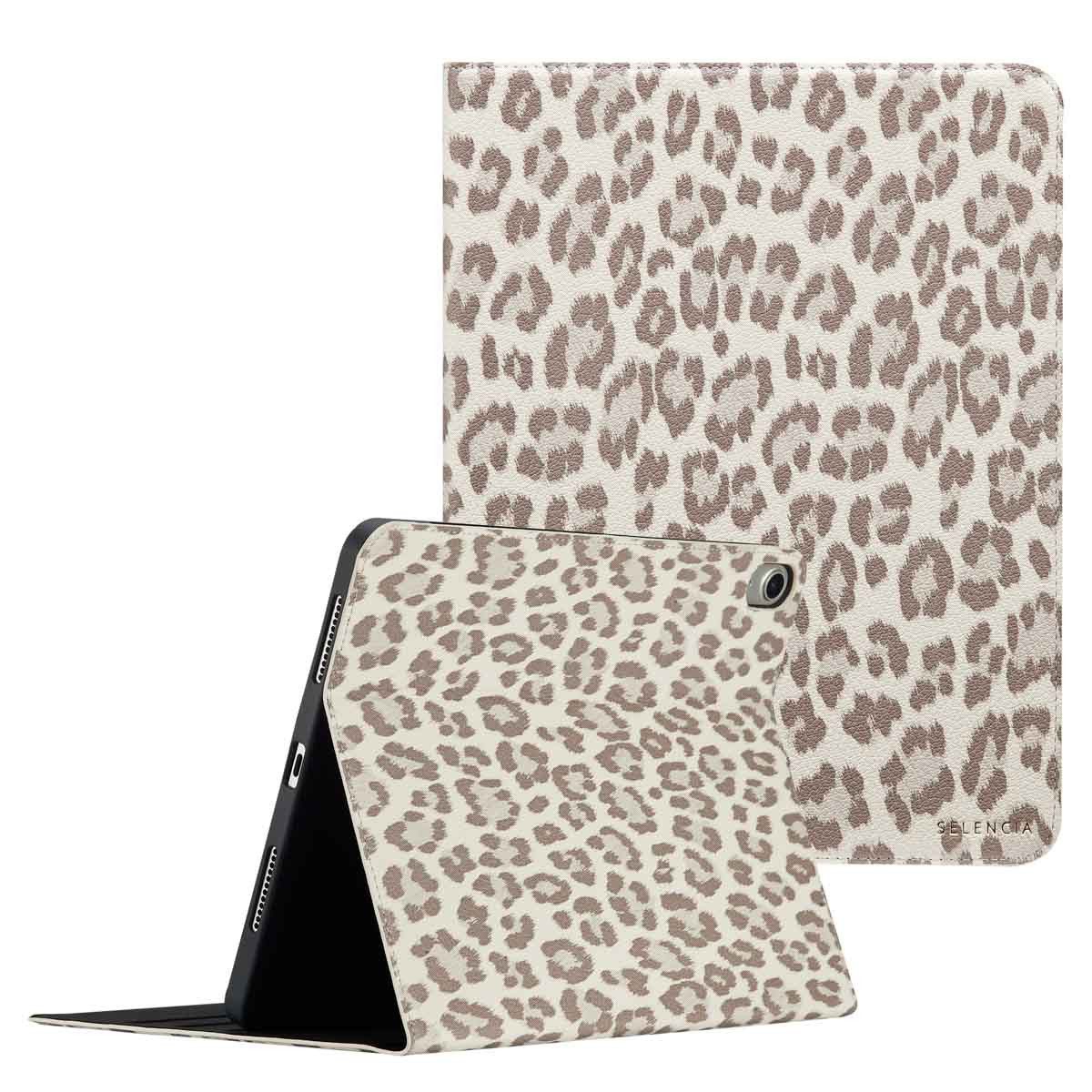 Selencia Tablet-Mappe Selencia Sabi Klapphülle mit Leopardenmuster Apple iPad Air 11 Zoll (2