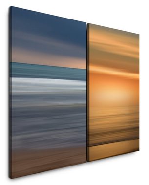 Sinus Art Leinwandbild 2 Bilder je 60x90cm Abstrakt Minimal Horizont Weite Ferne Ruhe Stille