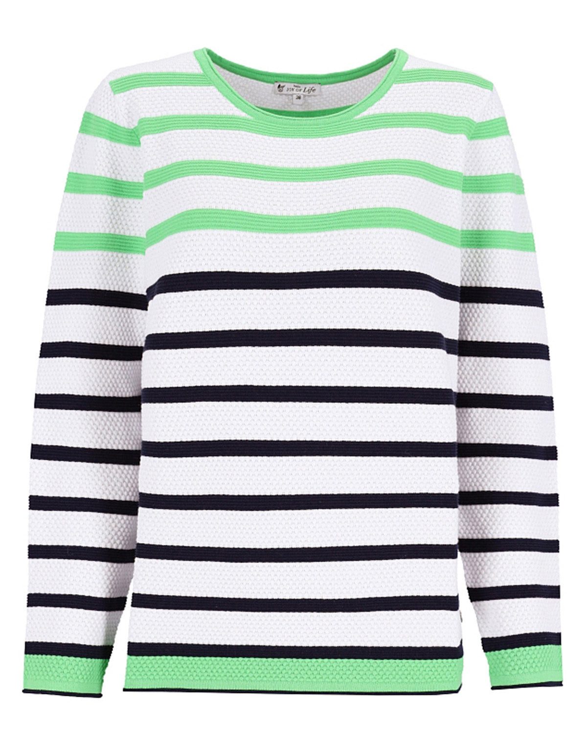 Hajo Rundhalspullover Pullover Strukturmasche günstig online kaufen