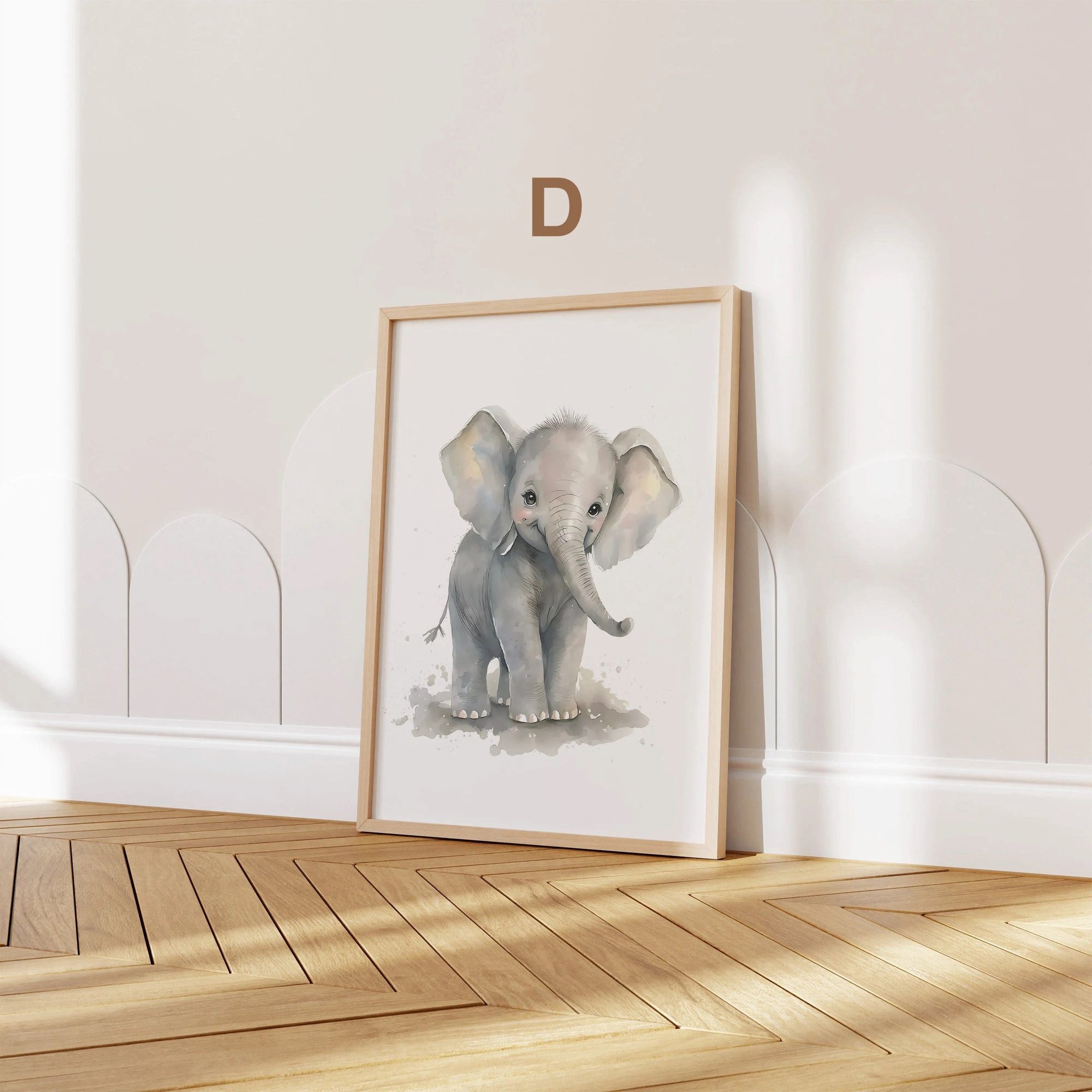 JUSTGOODMOOD Poster ® Tiere Wald Dschungel Aquarell Kinderzimmer, D Elefant (1 St), verschiedene Größen wählbar – Bild 2 von 5