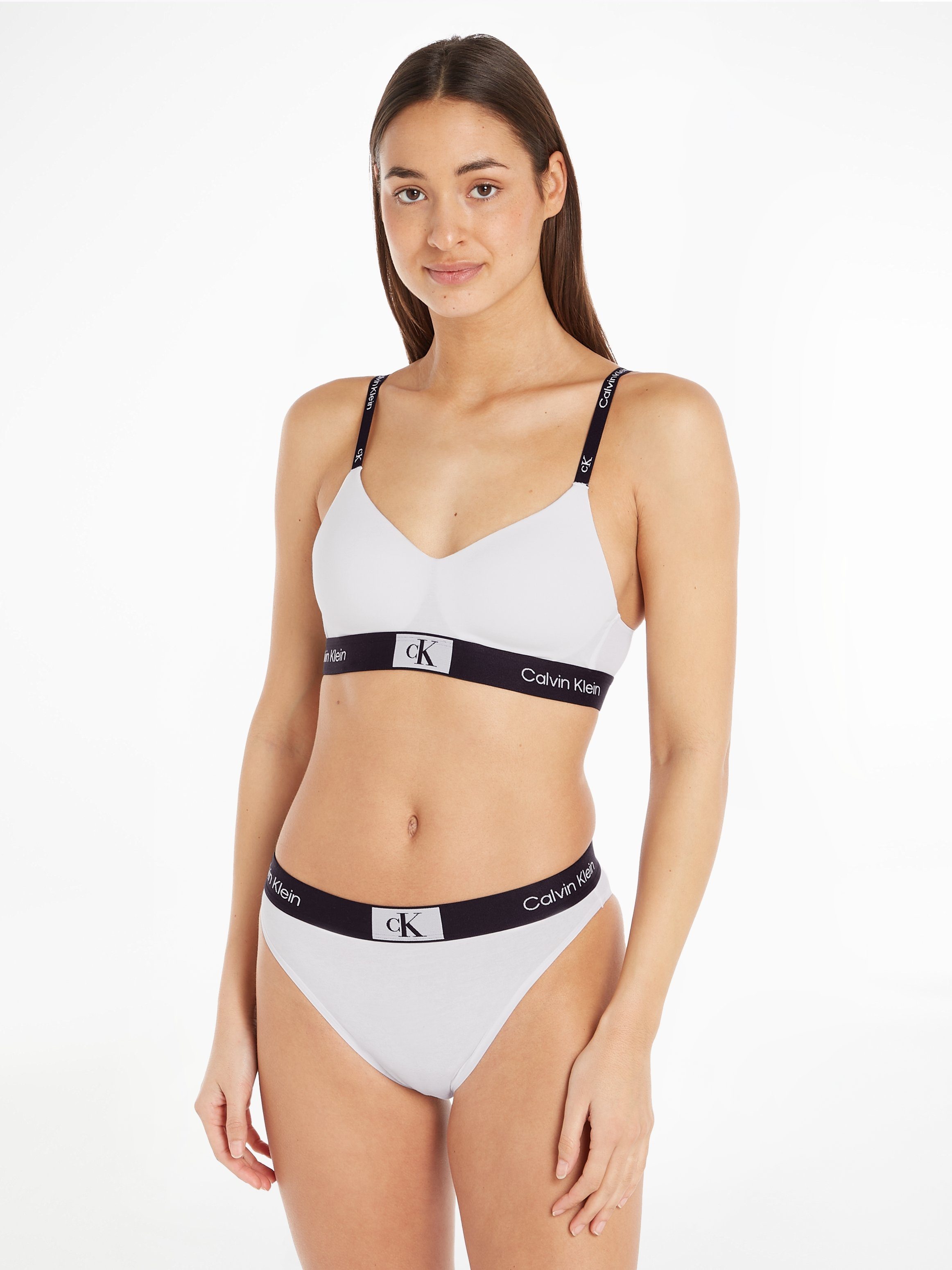 Calvin Klein Underwear Bralette-BH mit klassischem CK-Logobund weiß