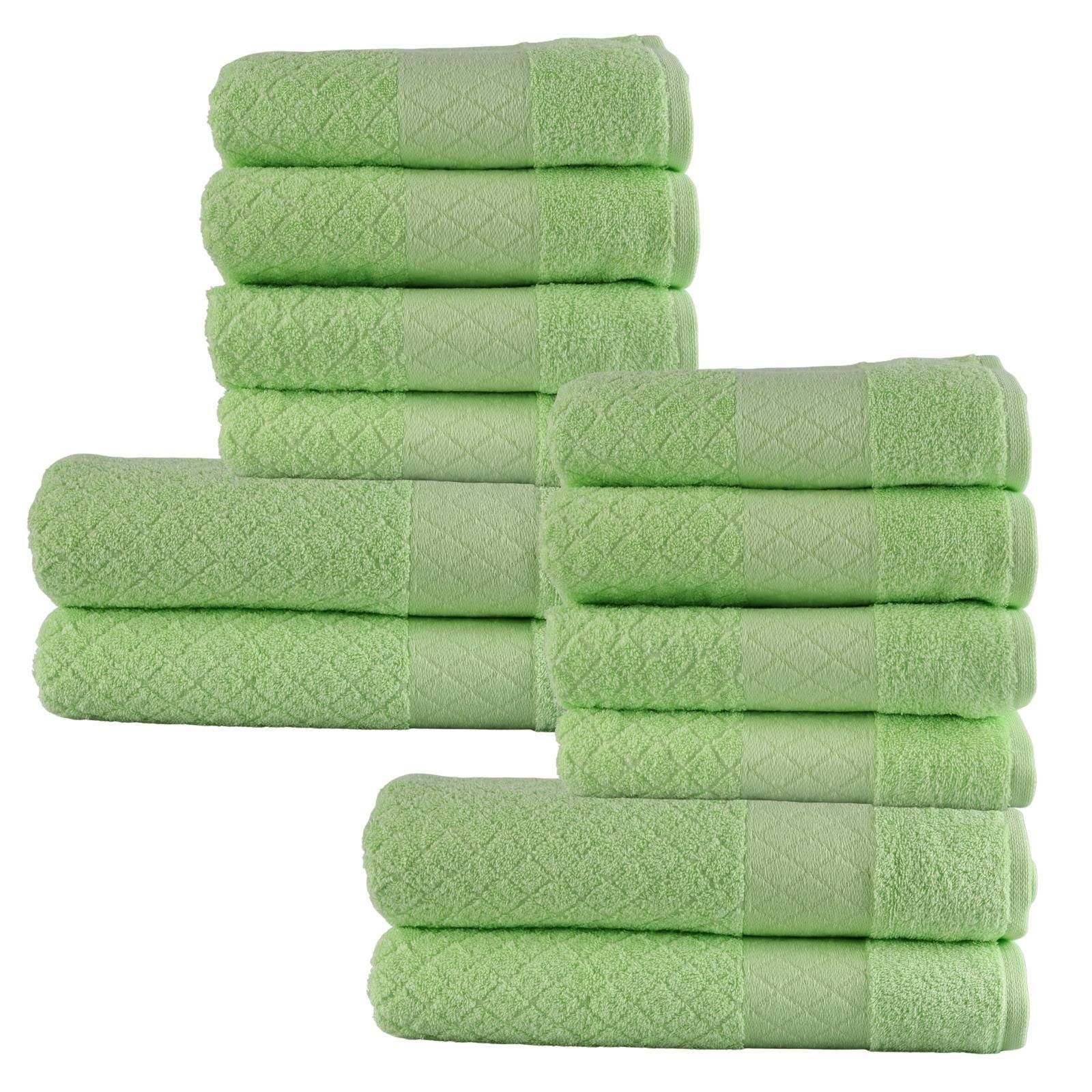 Plentyfy Duschtücher Hand- &Duschtuch Set 12tlg aus 100% Baumwolle, (12-St), Duschhandtuch - Frottee Handtuch Set - Badetuch