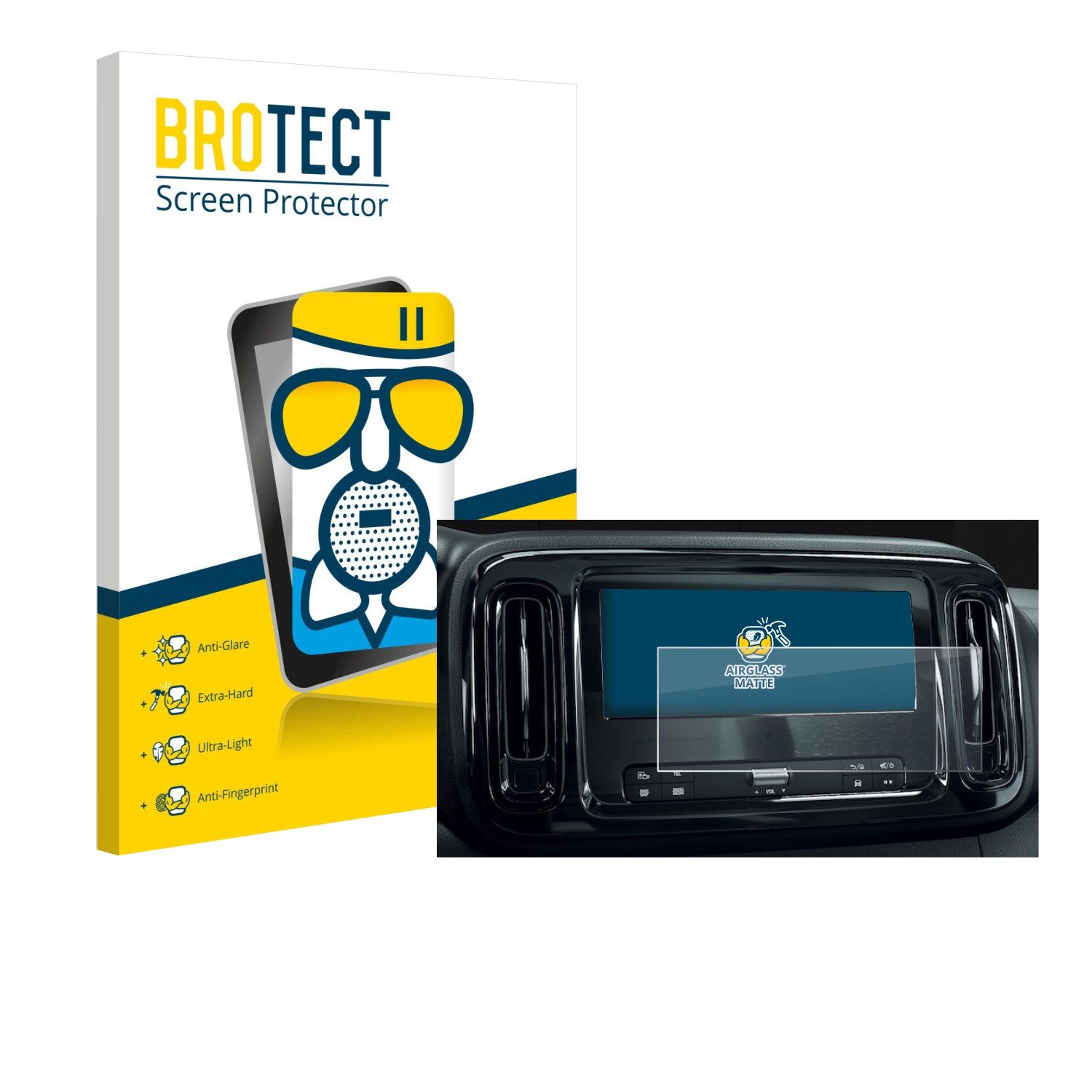 BROTECT Displayschutzglas Folie für Mercedes-Benz Vito MBUX 10.25" (2022), Schutzfolie Glas Panzer Display Schutz matt