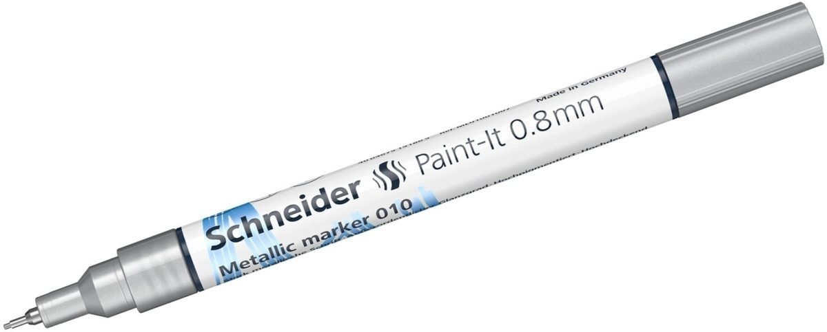 SCHNEIDER Permanentmarker Metallicmarker Paint-It 010 0,8mm silver metallic (5 Stück)