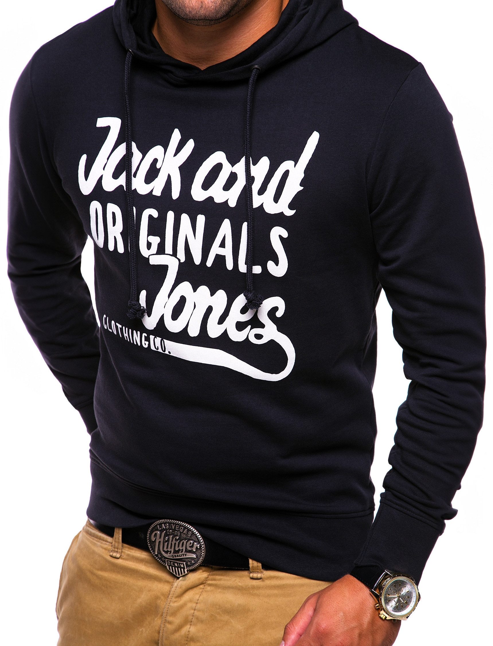 Jack & Jones Hoodie JJCOHOO Herren Basic Hoodie Kapuzenpullover Sweater