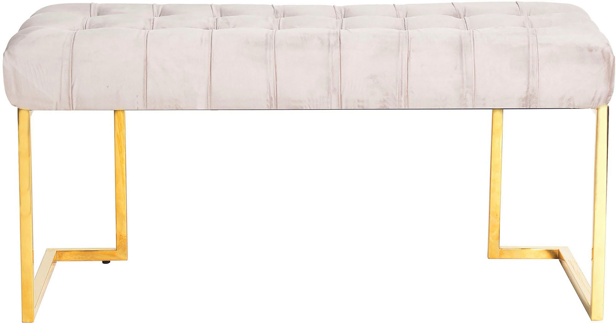 Kayoom Sitzbank Rare 225, Edler Touch durch goldenes Gestell (1-St), samtweich, gesteppt, mit Zierknöpfen, Gemütliches, schickes Polster