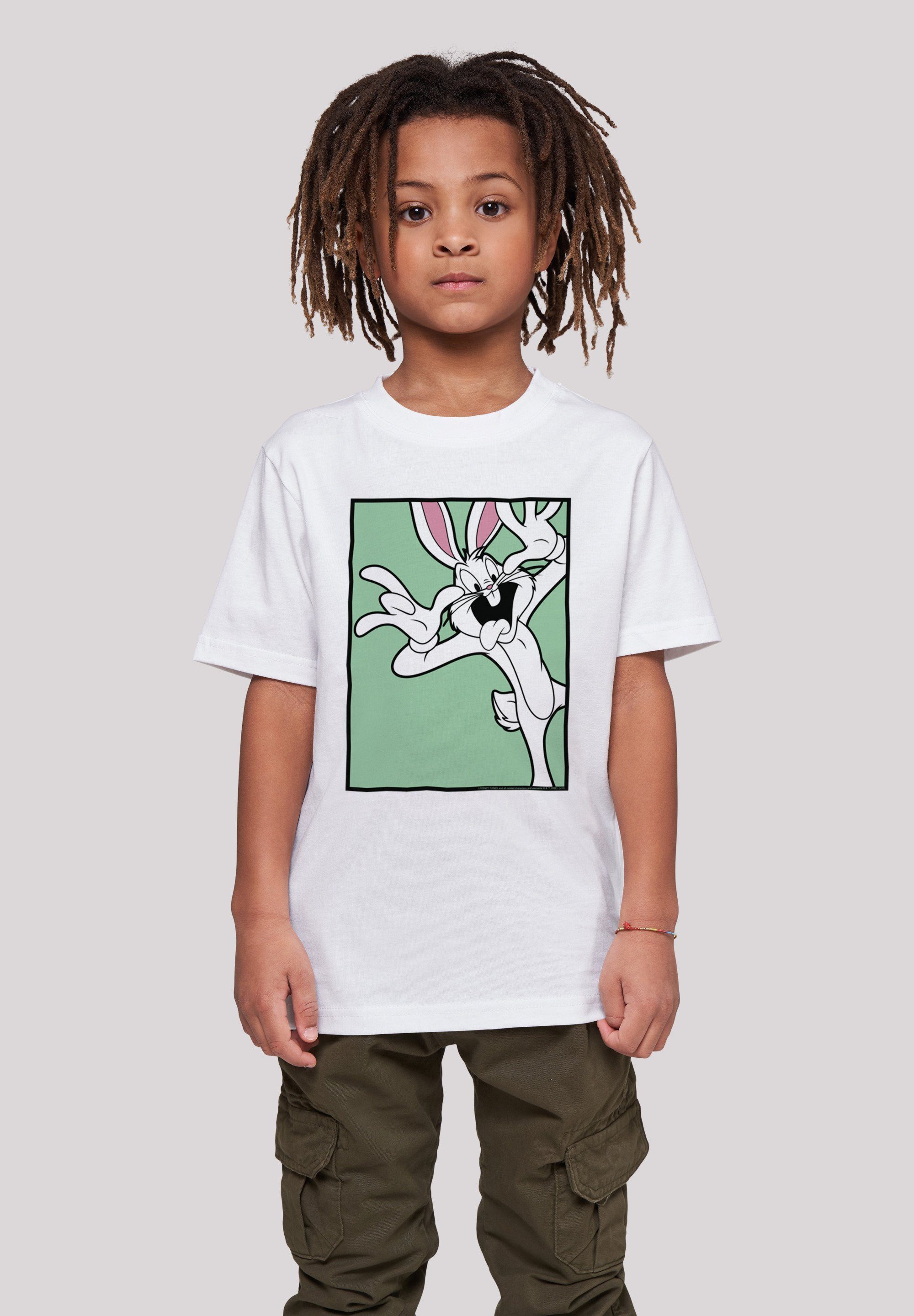 F4NT4STIC T-Shirt Looney Tunes Bugs Bunny Funny Face Print weiß