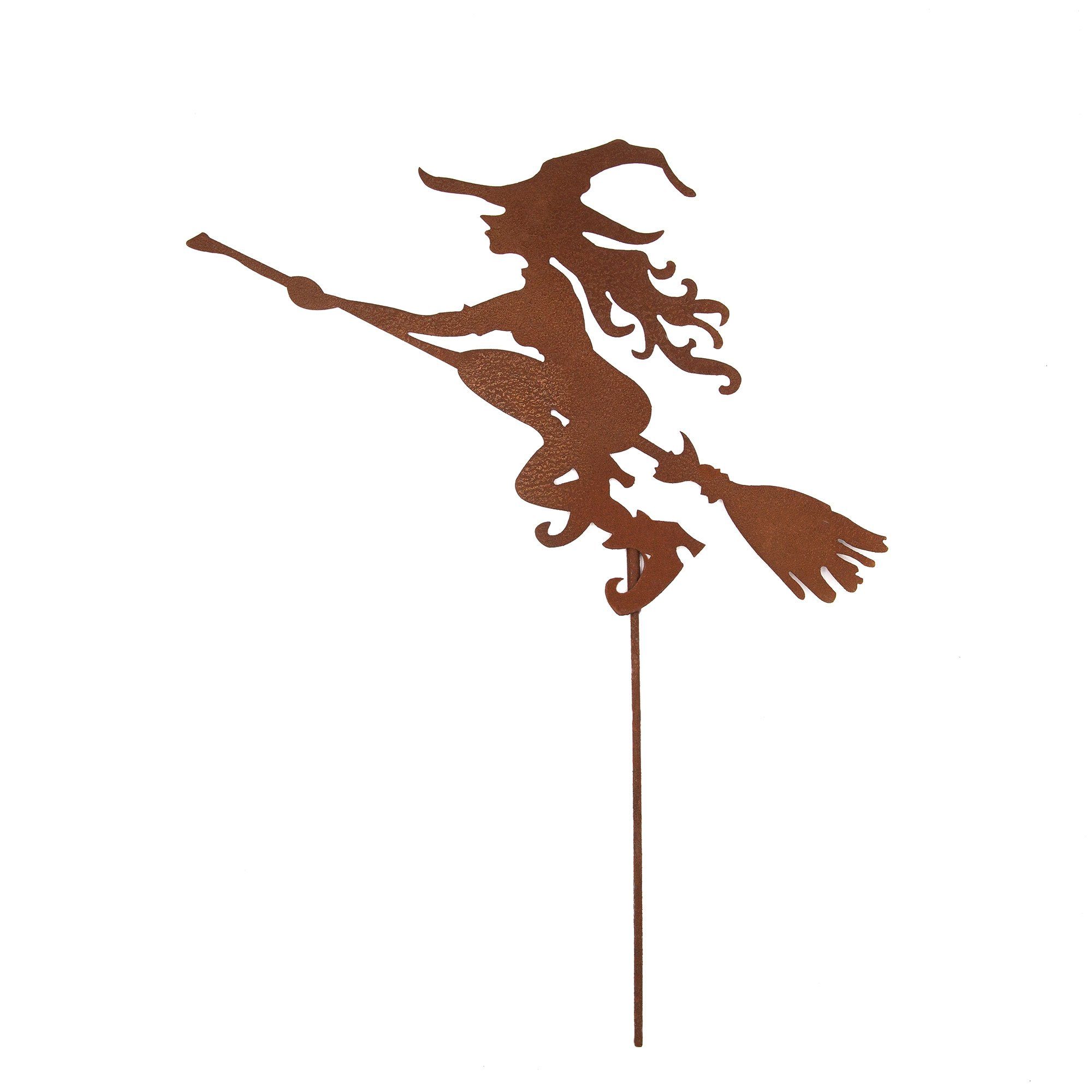 UNUS GARDEN Gartenstecker Gartenstecker in Rostoptik Hexe fliegt mit Besen günstig online kaufen