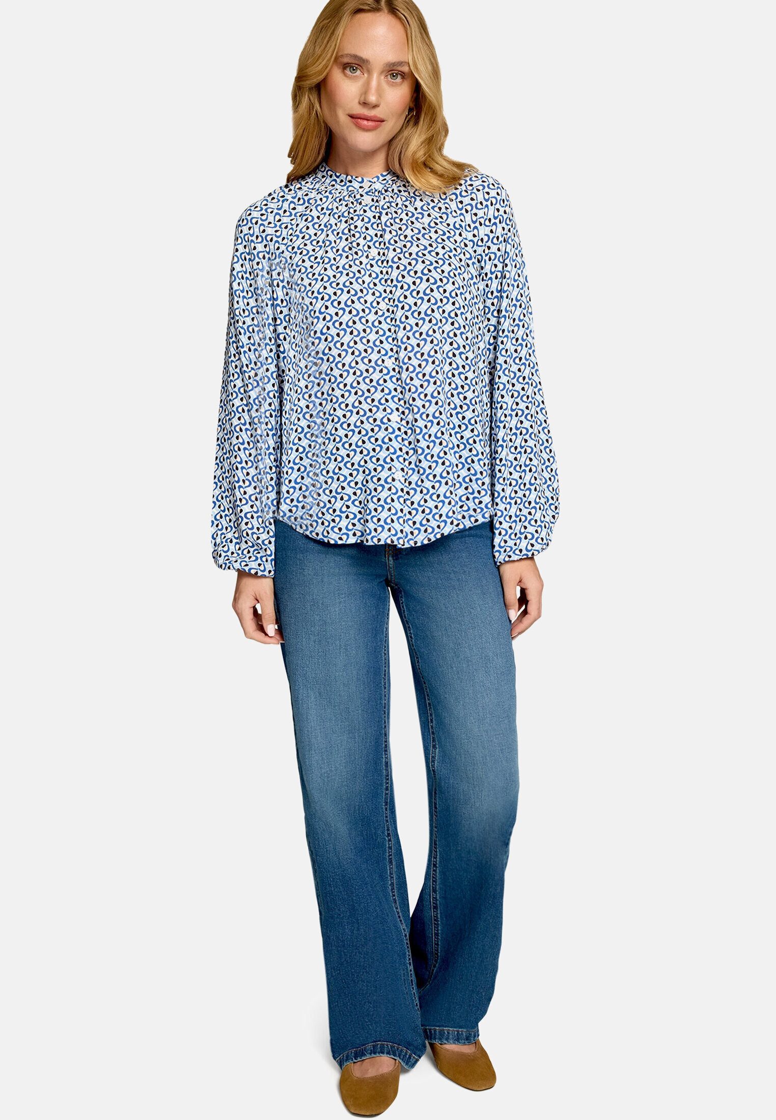 Zero Klassische Bluse Damen mit grafischem Print