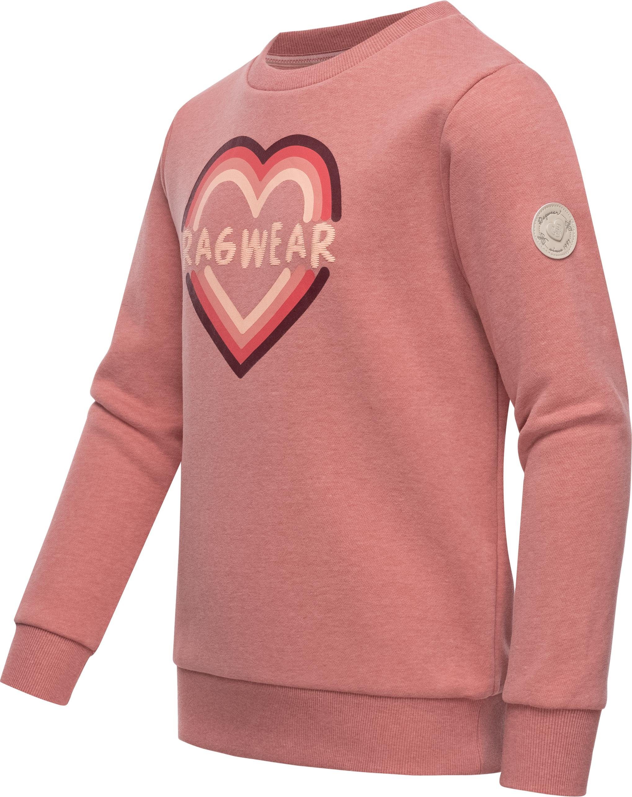 Print coolem Mädchen stylisches Print rosa Evka mit Sweatshirt Sweater Logo Ragwear