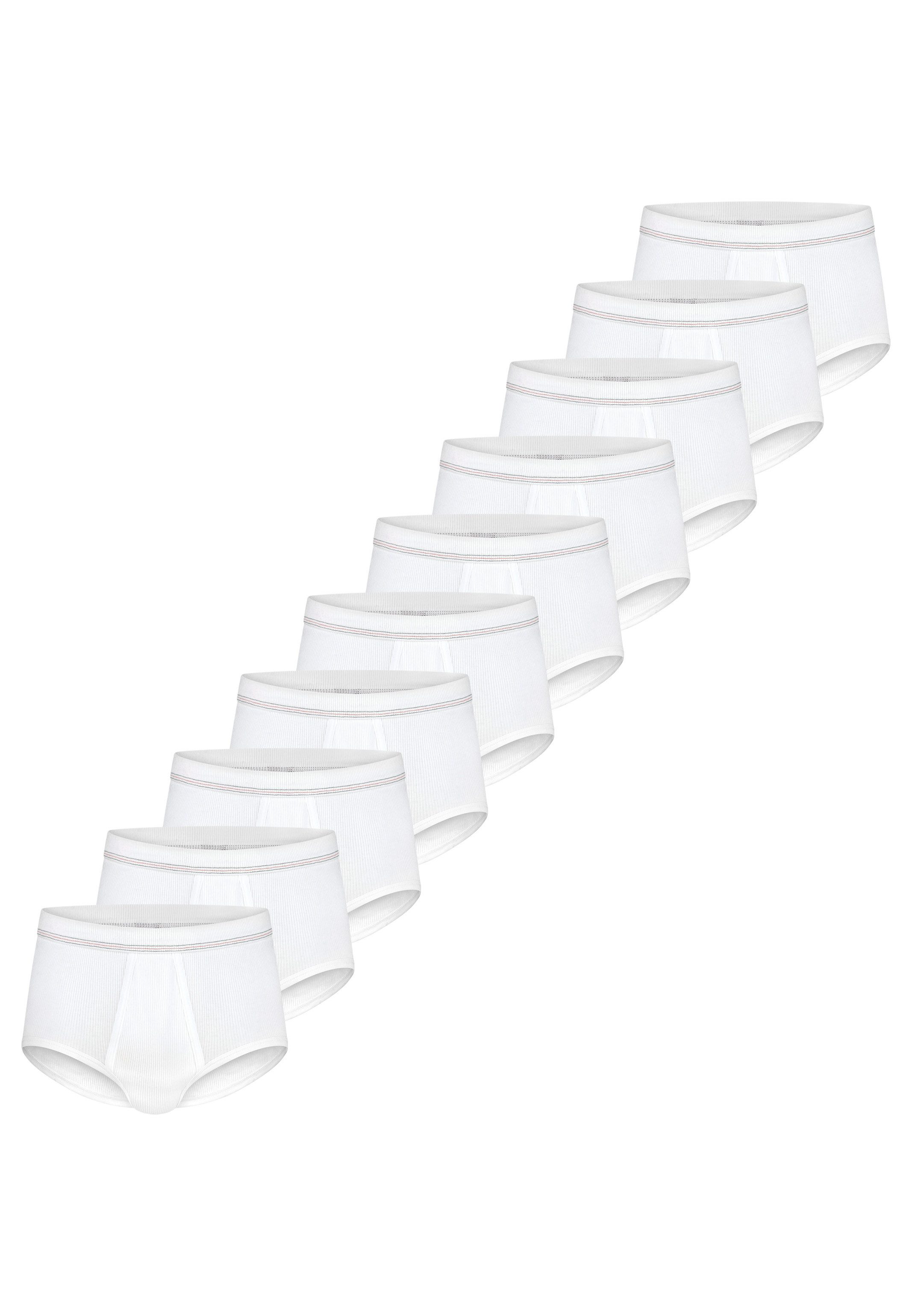 conta Slip 10er Pack Doppelripp (Spar-Set, 10-St) Slip / Unterhose - Baumwolle - mit Eingriff - Formstabil, Pflegeleicht