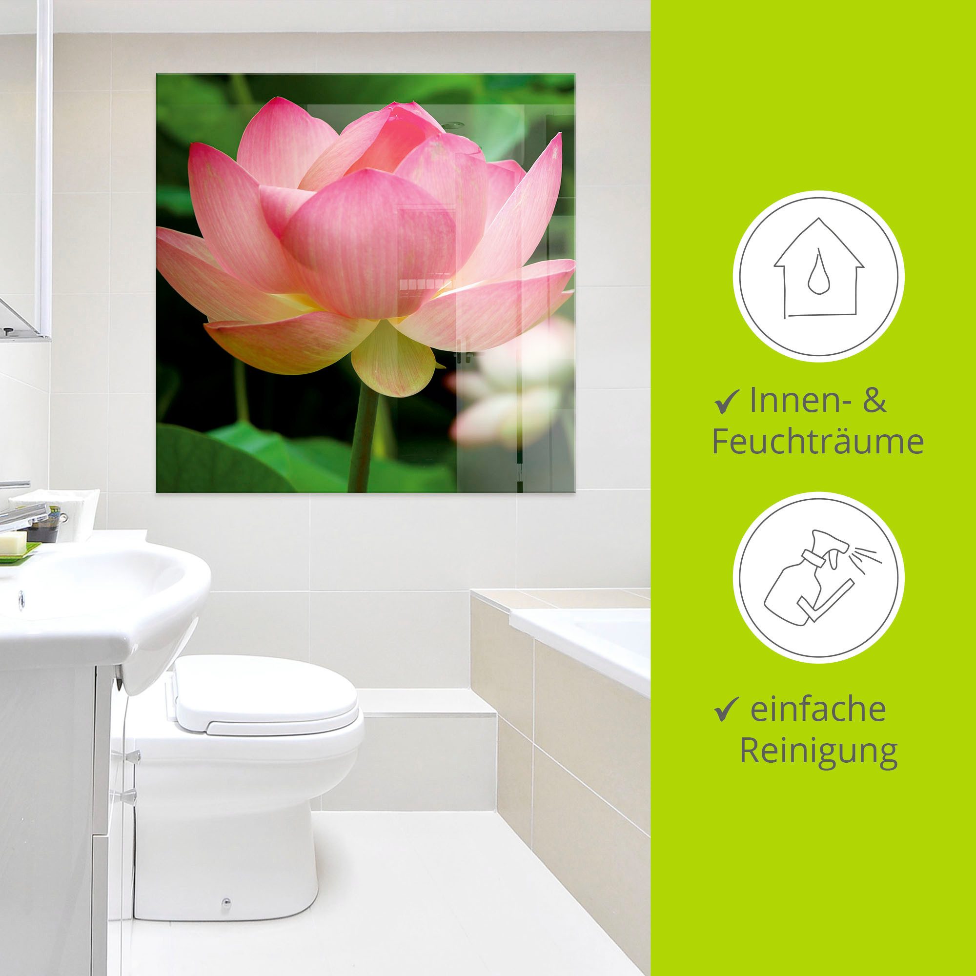 Artland Glasbild Lotus - Seerose, Blumen (1 St), in verschiedenen Größen