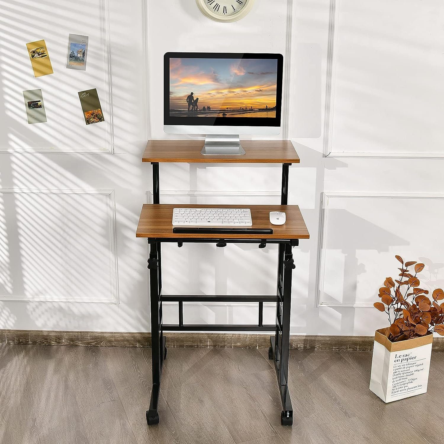 KOMFOTTEU Laptoptisch Stehpult, höhenverstellbar Schreibtisch, mit günstig online kaufen