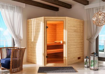 welltime Sauna Trixi, BxTxH: 195 x 169 x 187 cm, 38 mm, 4,5-kW-Ofen mit int. Steuerung