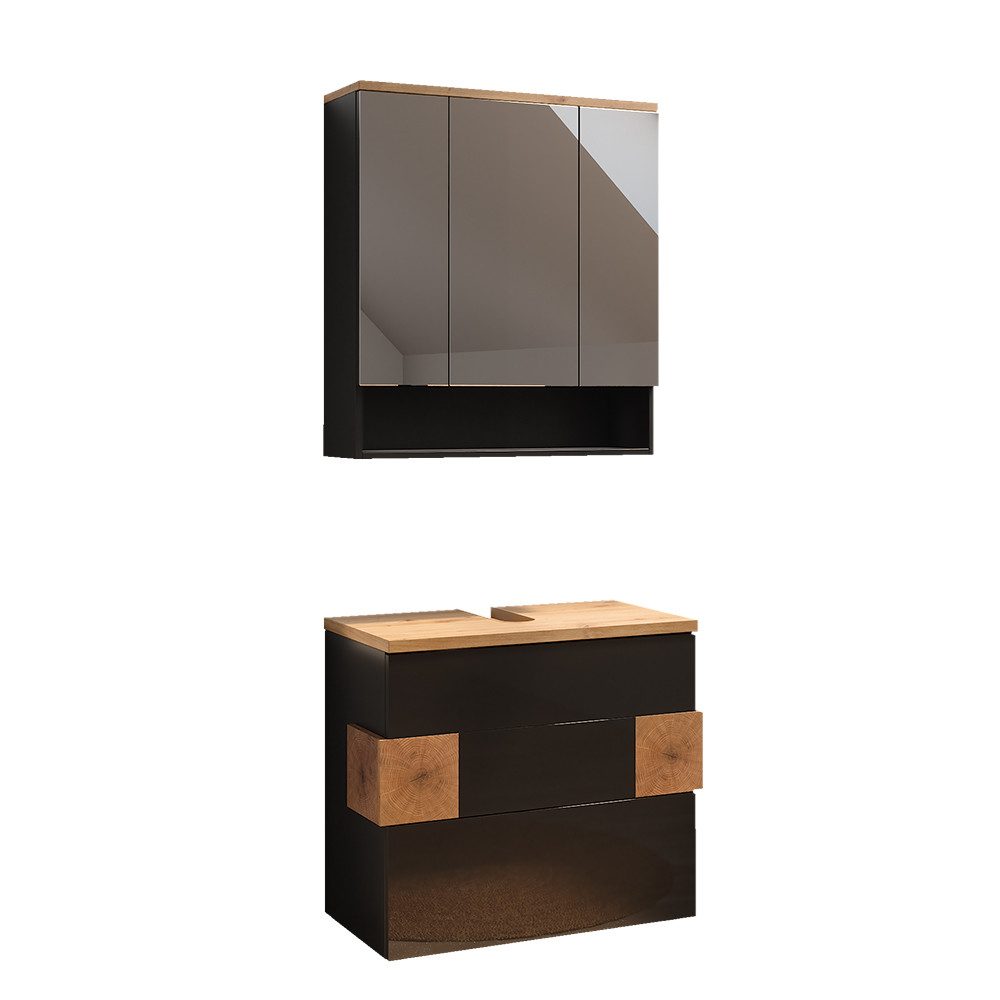 Vicco Badmöbel-Set Eden, Anthrazit/Artisan-Eiche, 2 Teile, günstig online kaufen
