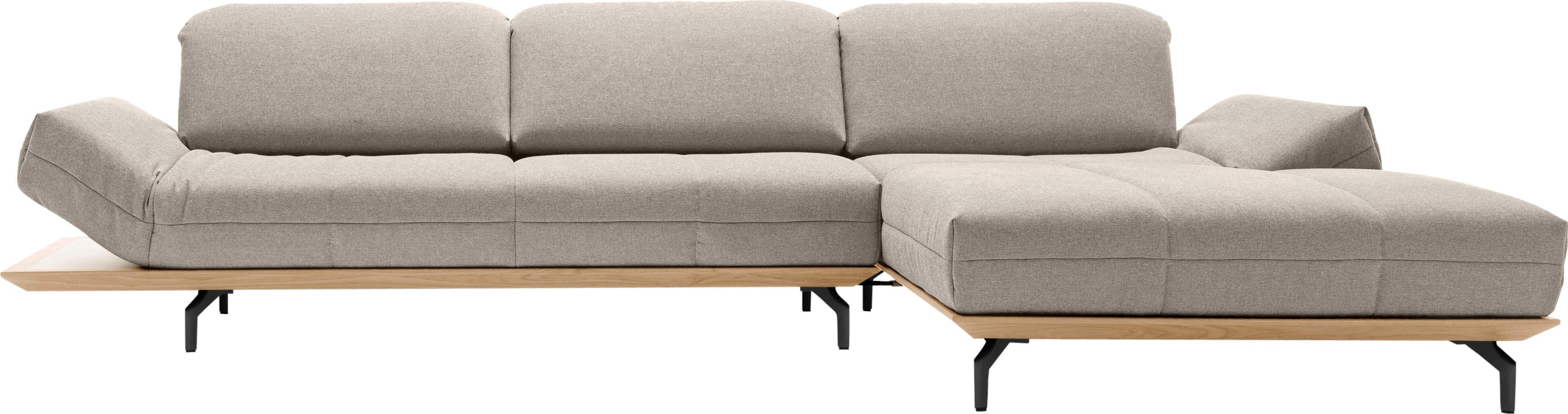 Creation BY ROLF BENZ Ecksofa CR.420, Designecksofa, L-Form, in 2 Qualitäten, Holzrahmen in Eiche Natur oder Nußbaum, Breite 293 cm