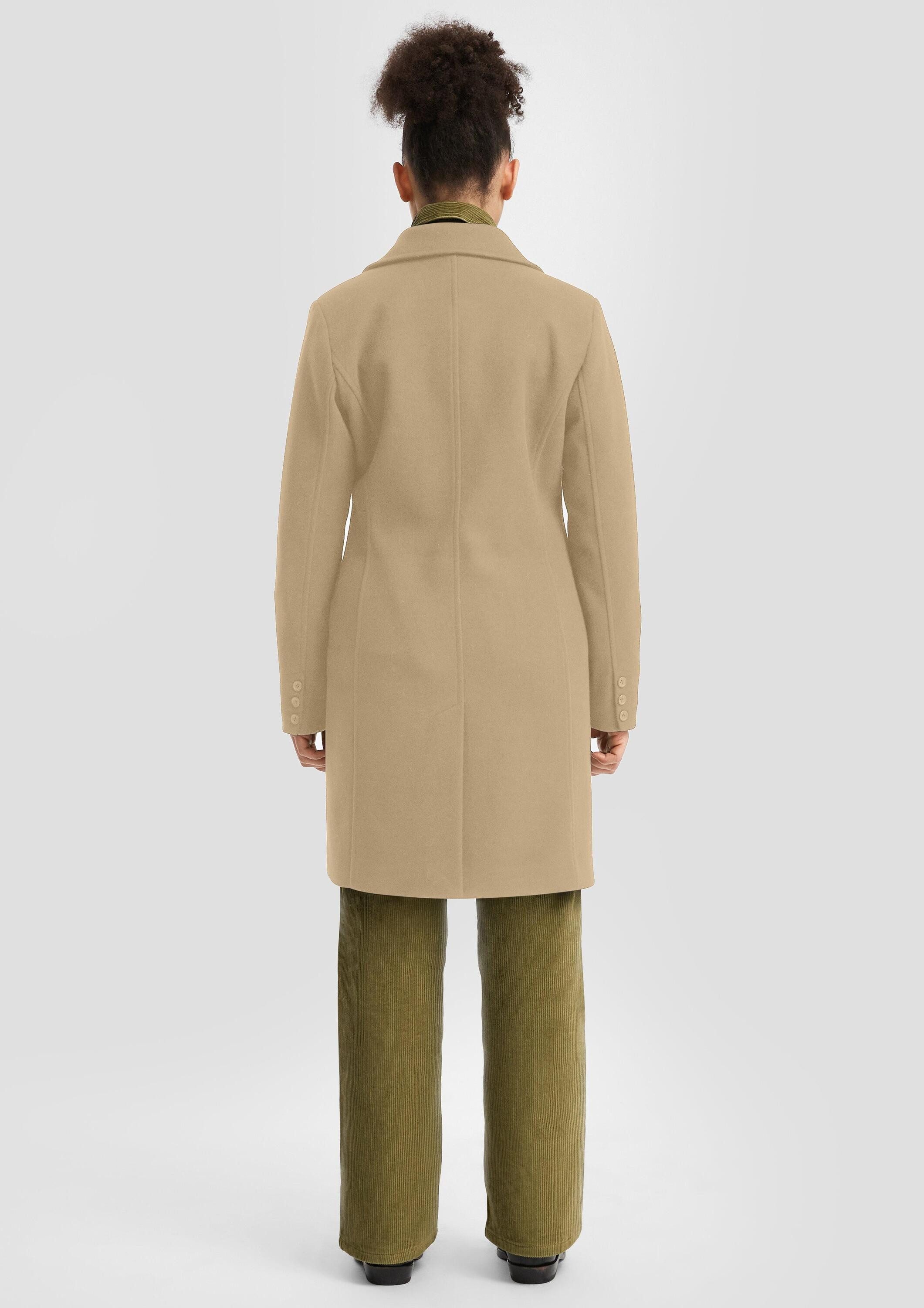 QS Funktionsmantel Outdoor-Mantel Taillierter Mantel in Wolloptik