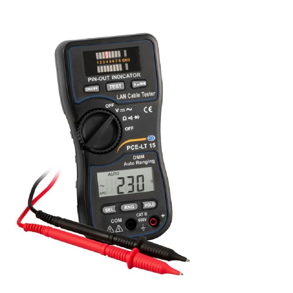 LAN Tester PCE-LT 15 zur schnellen Überprüfung von Netzwerkkabeln LAN-Kabel
