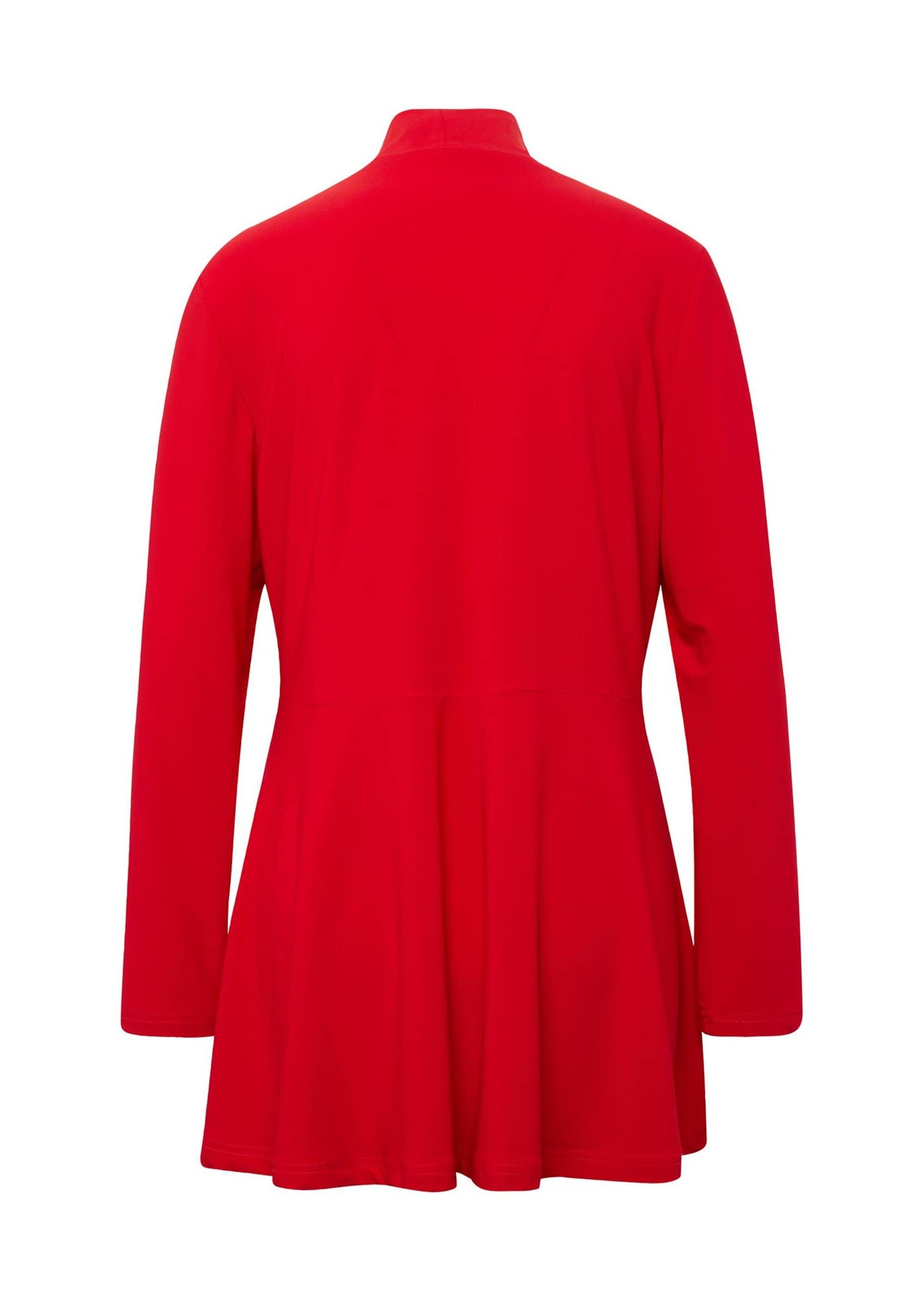 GOLDNER Shirtjacke Leichte Shirtjacke lila mit Stretch Damen Indoorjacke Uni, Shirtjacke, kaschierend, elegant, Schalkragen