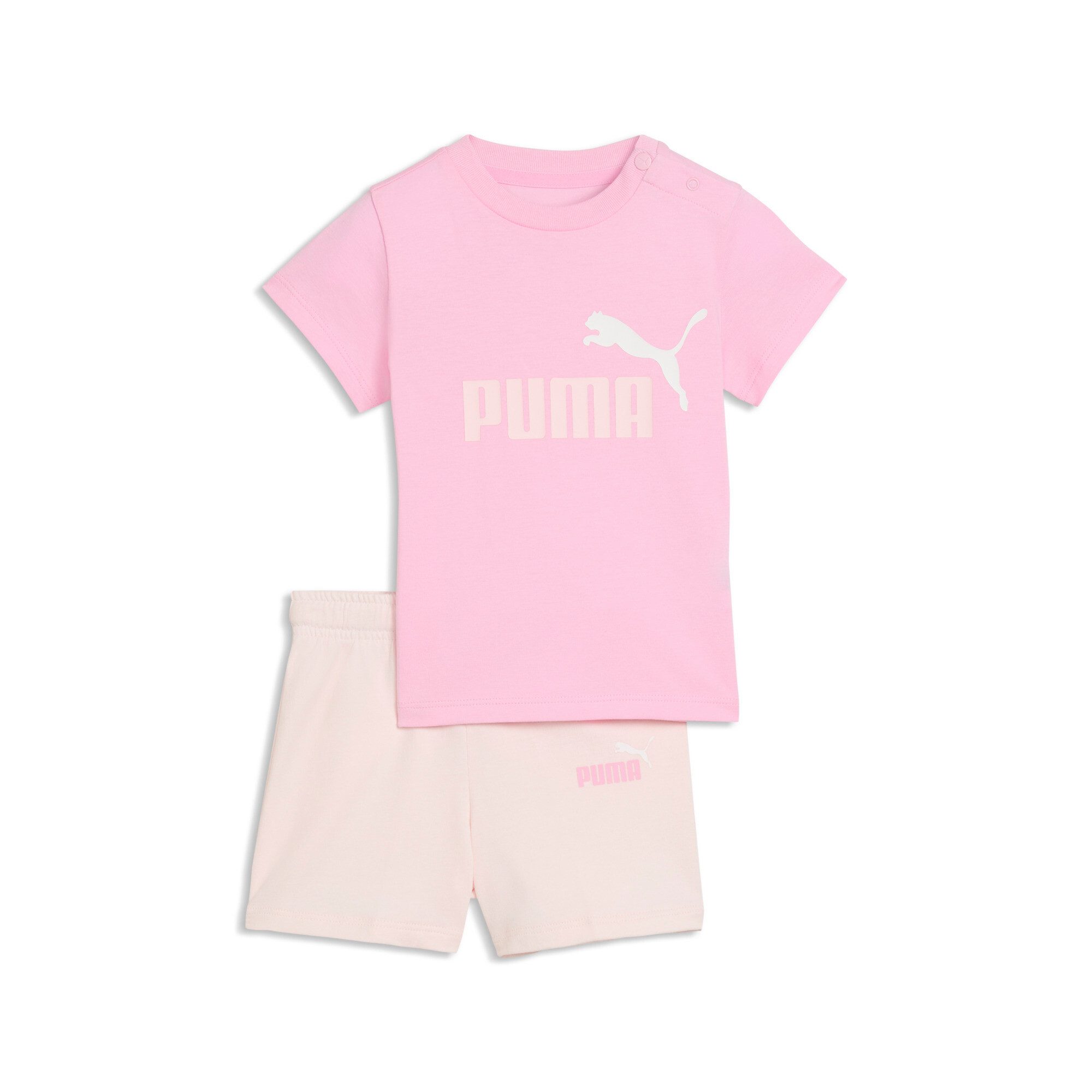 PUMA Trainingsanzug MINICATS ESS TEE AND SHORTS SET INF (2-tlg), zweiteiliges Set, für Kinder, mit Rundhalsausschnitt, Regular Fit