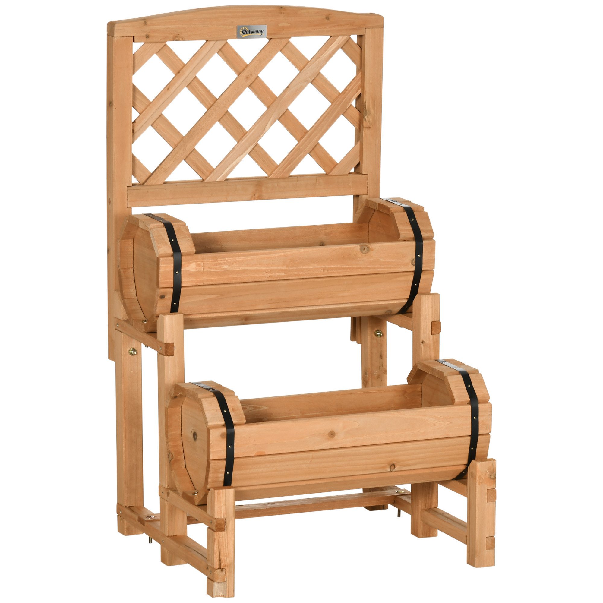 CHICFURN Hochbeet 45x45x80cm in Gelb aus Holz mit Rankhilfe (1 St., Rustikaler Blumenkasten & Gemüsebeet für Garten), Für Terrasse & Balkon, ideal für Kletterpflanzen