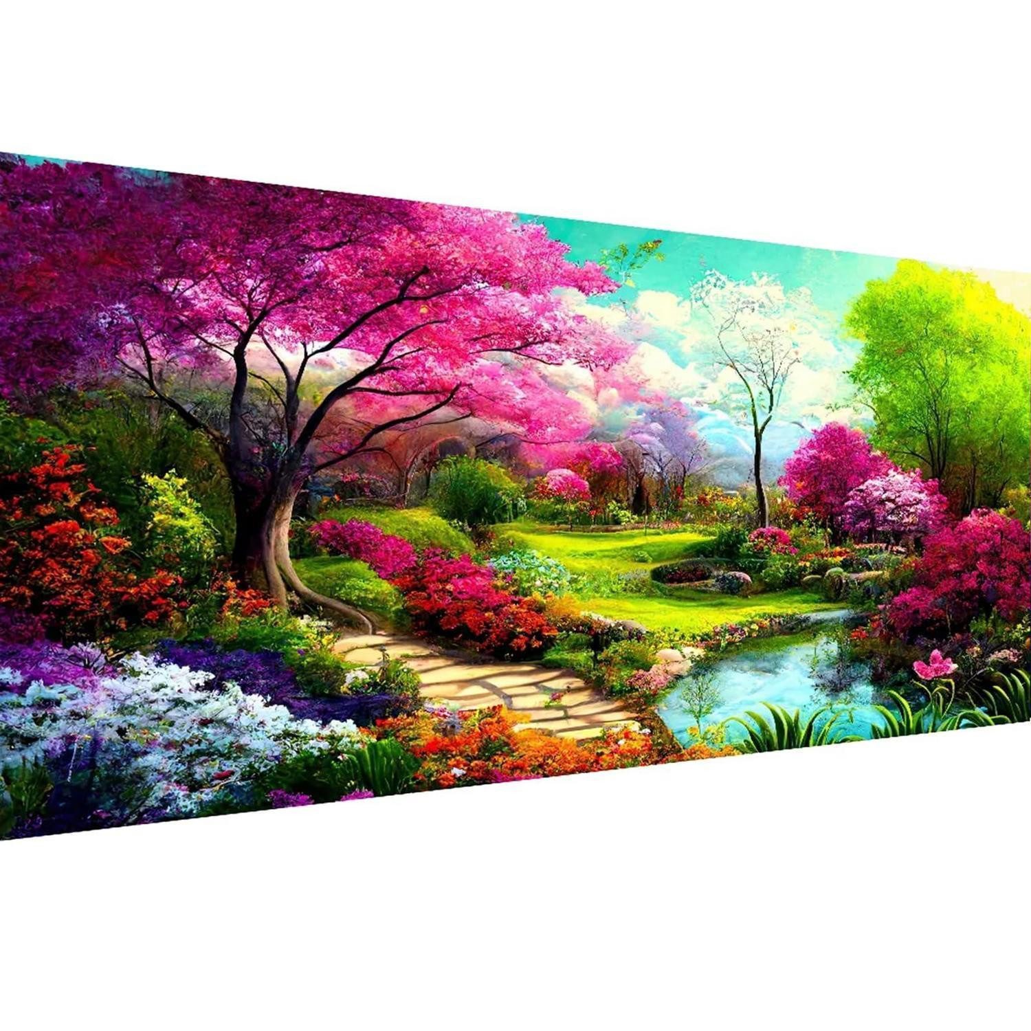 LuxusKollektion Malen nach Zahlen Malen nach Zahlen Blume Landschaft 80x40cm (1-St)