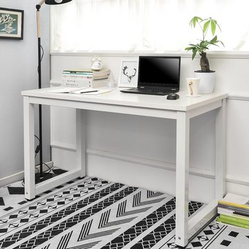 Fangqi Schreibtisch Laptoptisch 75x120x60cm,schwarz / Weiß / Natur / Walnuss Optik (Computertisch Bürotisch PC Tisch,ideal für das home office), Stahlgestell einfacher Aufbau
