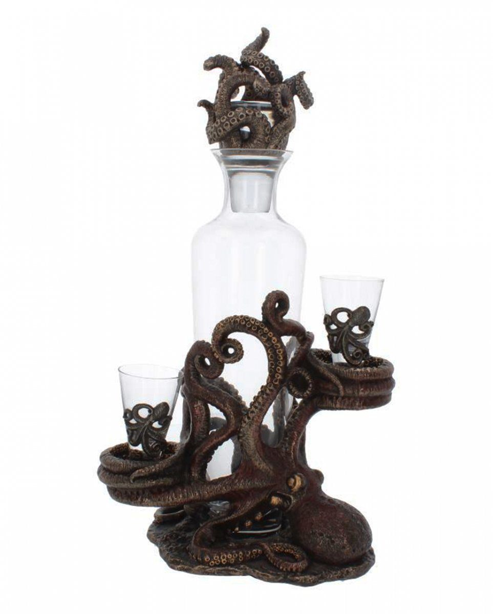 Dekofigur Tentacle Temptation Octopus Flaschen & Schnapsglas