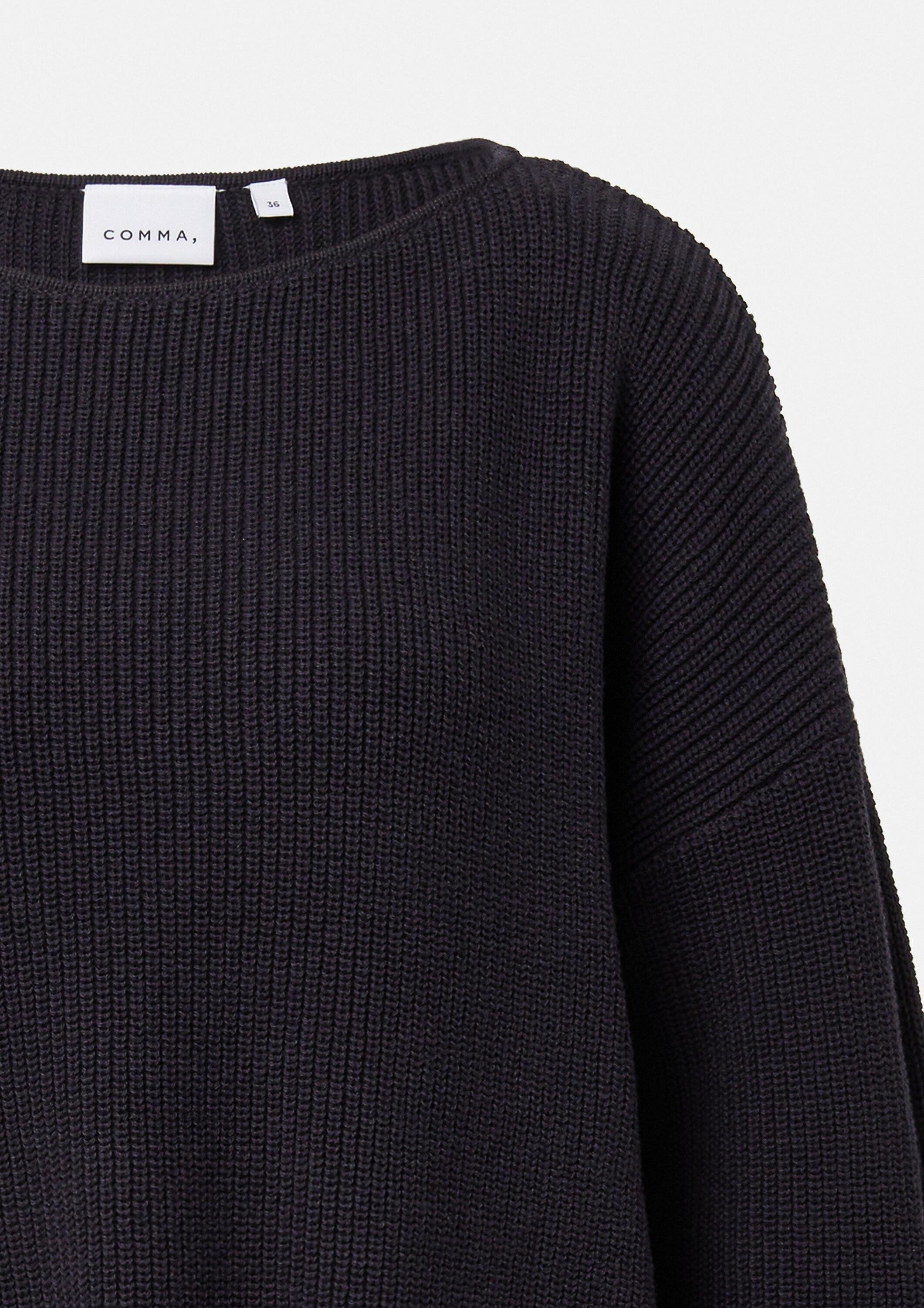 comma 3/4 Arm-Pullover Strickpullover Pullover im Boxy Fit mit Kontrastdetails