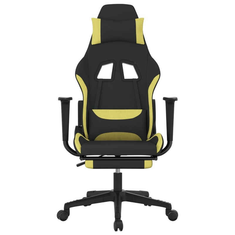 DOTMALL Gaming Chair Gaming-Stuhl mit Fußstütze Schwarz und Hellgrün Stoff